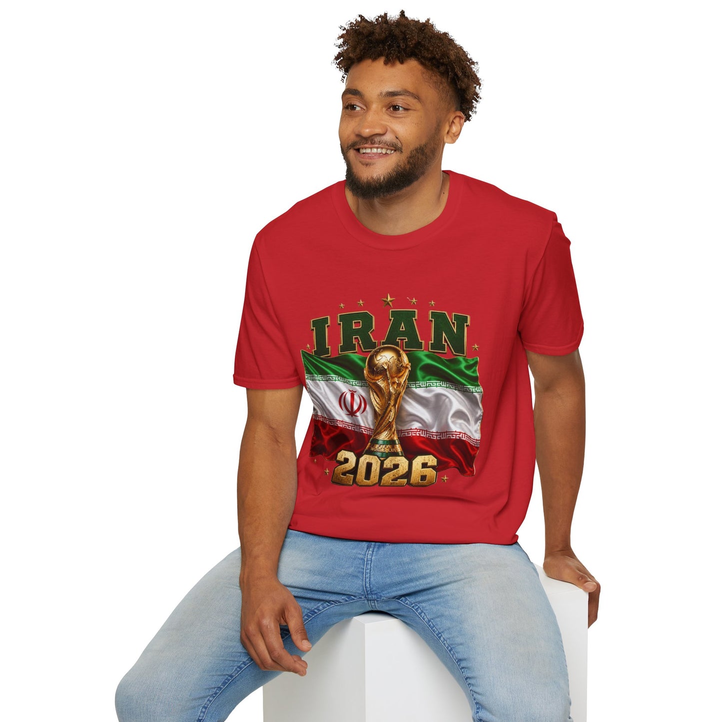 Iran 2026 World Cup T-Shirt — Flag, Trophy & Year Football Fan Tee
