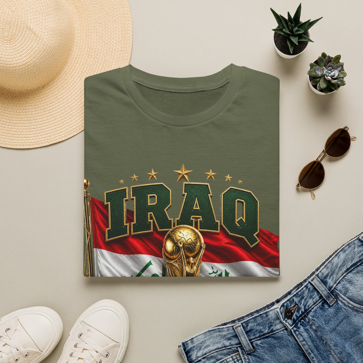 Iraq 2026 World Cup T‑Shirt — National Flag Soccer Fan Tee