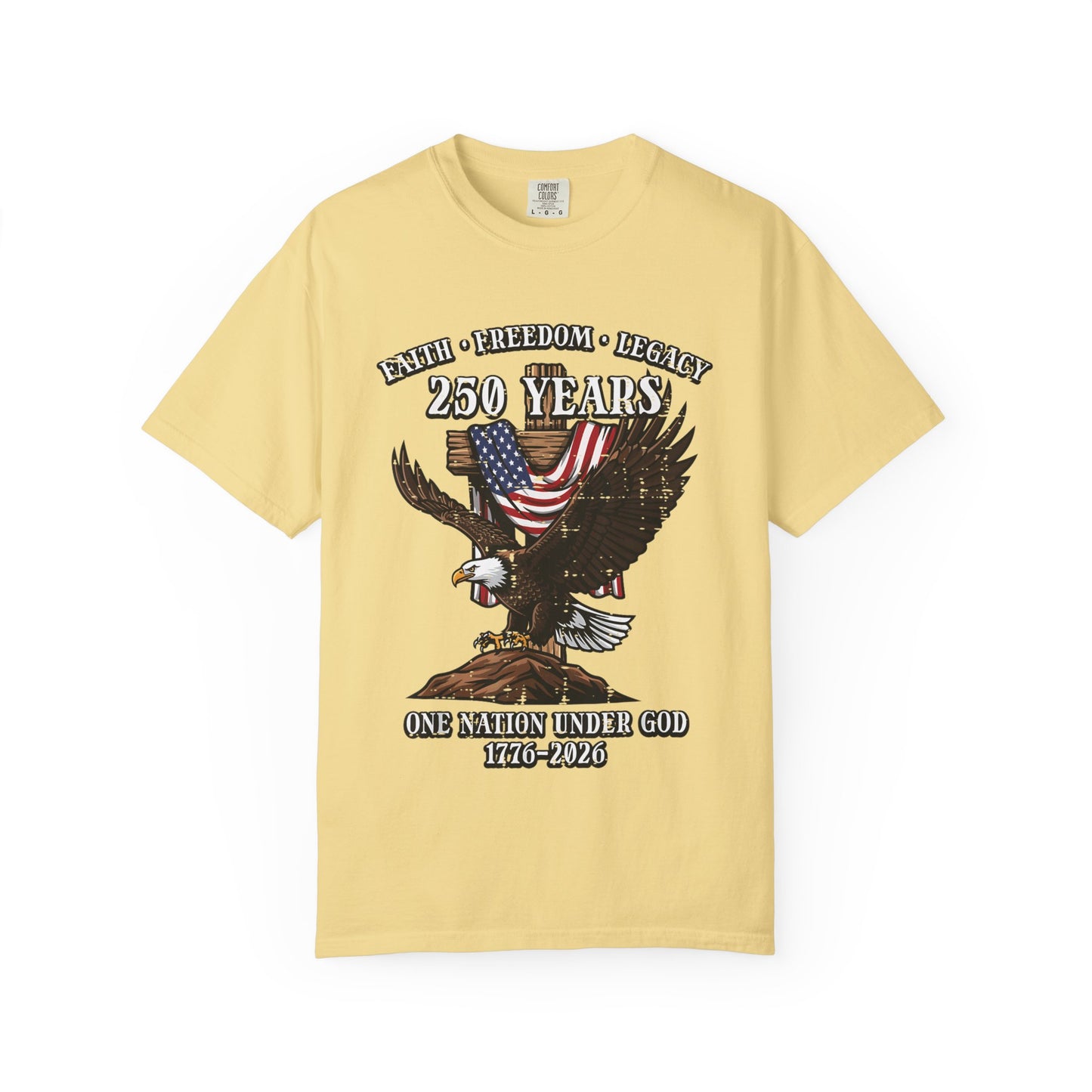Patriotic Eagle T-Shirt — "250 Years" One Nation Under God (1776–2026)