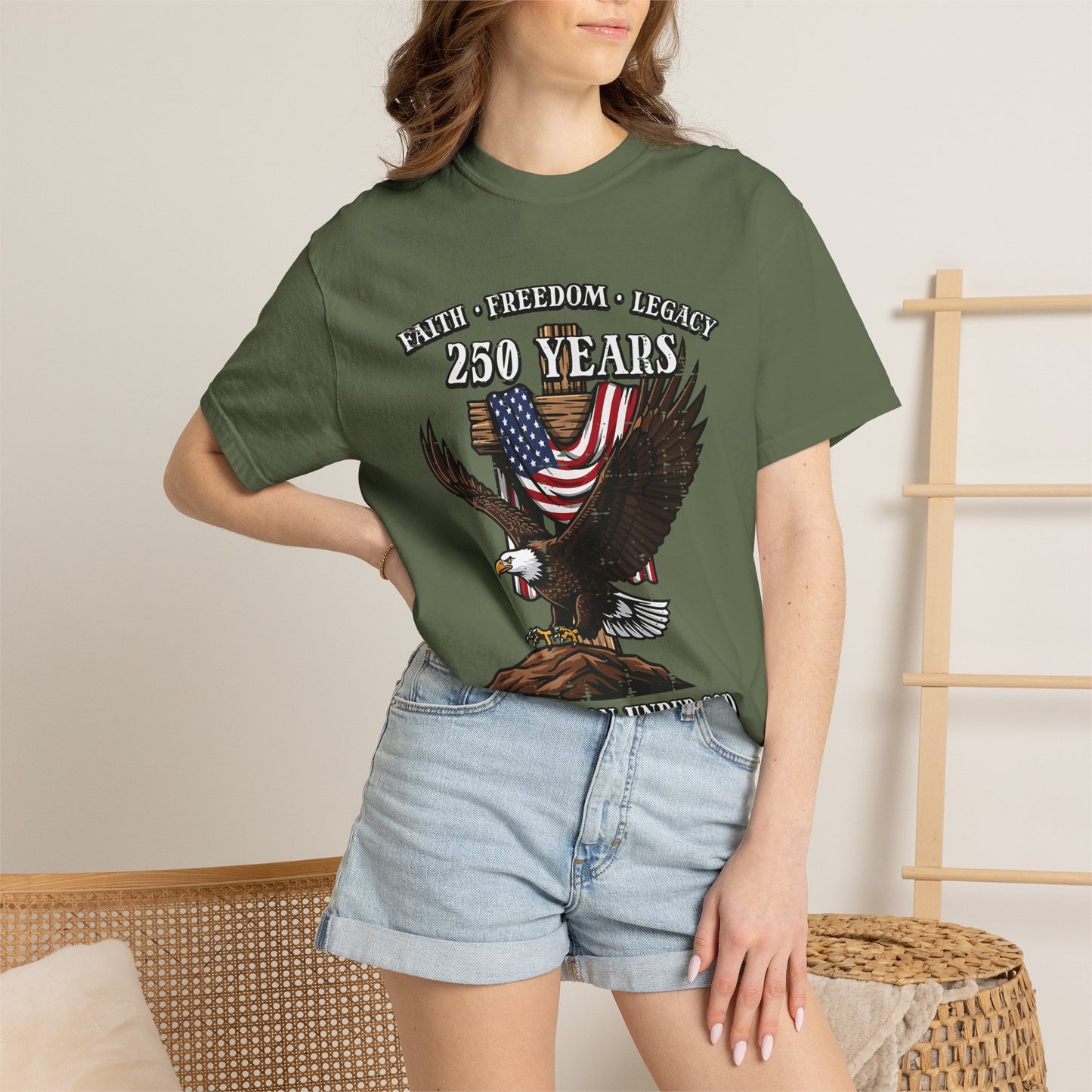 Patriotic Eagle T-Shirt — "250 Years" One Nation Under God (1776–2026)