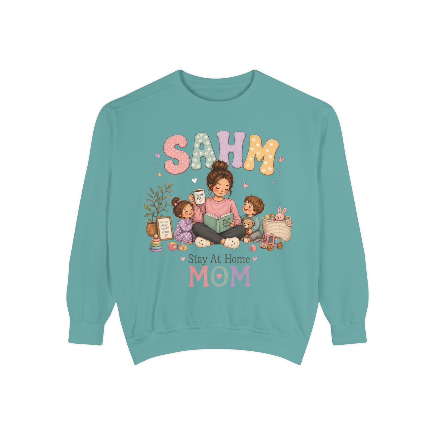 Stay At Home Mom Sweatshirt — SAHM Cozy Family Graphic Sweatshirt