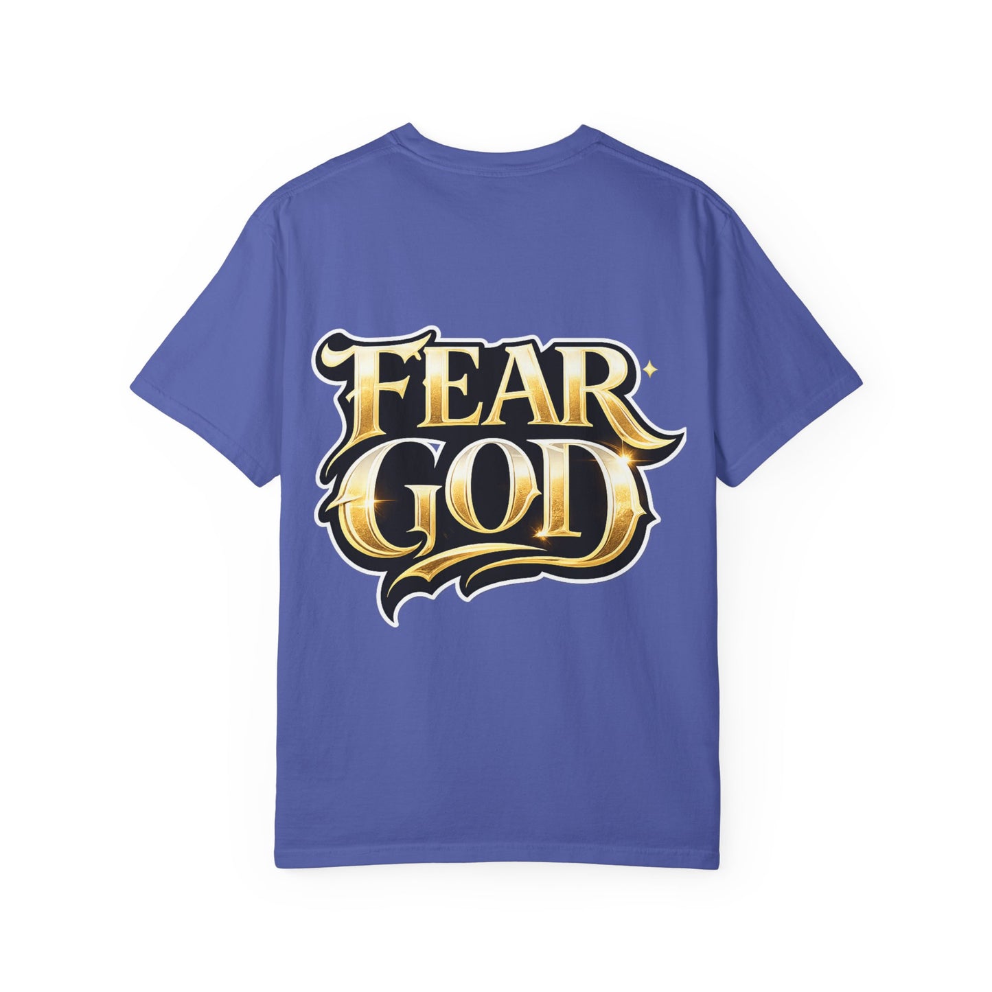 Fear God Graphic T-Shirt — Bold Gold Back Logo Christian Streetwear