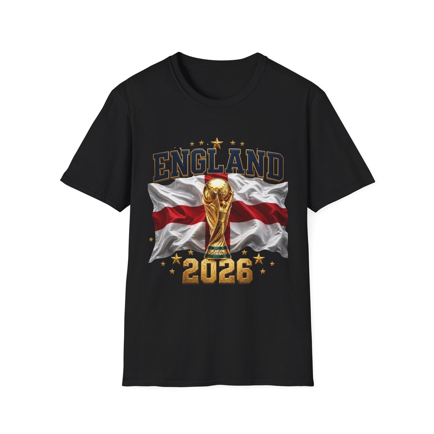 England 2026 World Cup T-Shirt — Trophy & Flag Football Fan Tee