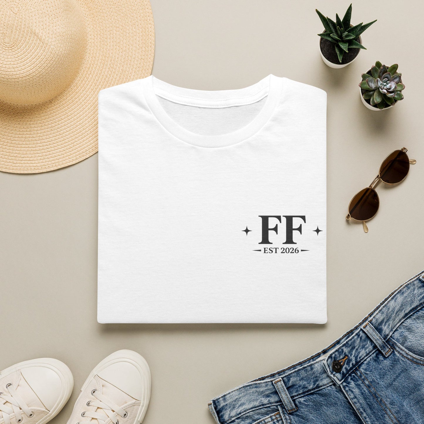 FF Est. 2026 Minimal Logo T-Shirt — Monogram Casual Tee