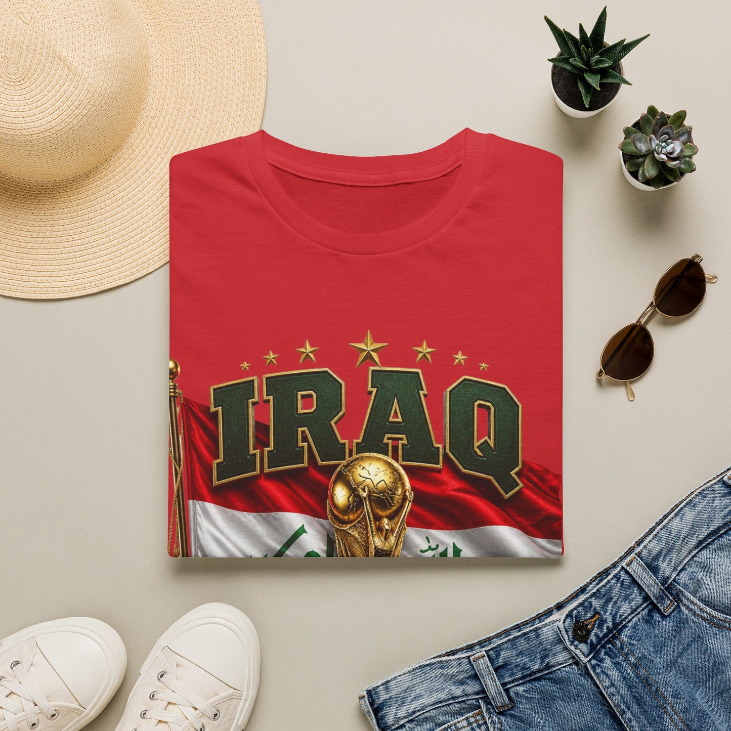 Iraq 2026 World Cup T‑Shirt — National Flag Soccer Fan Tee