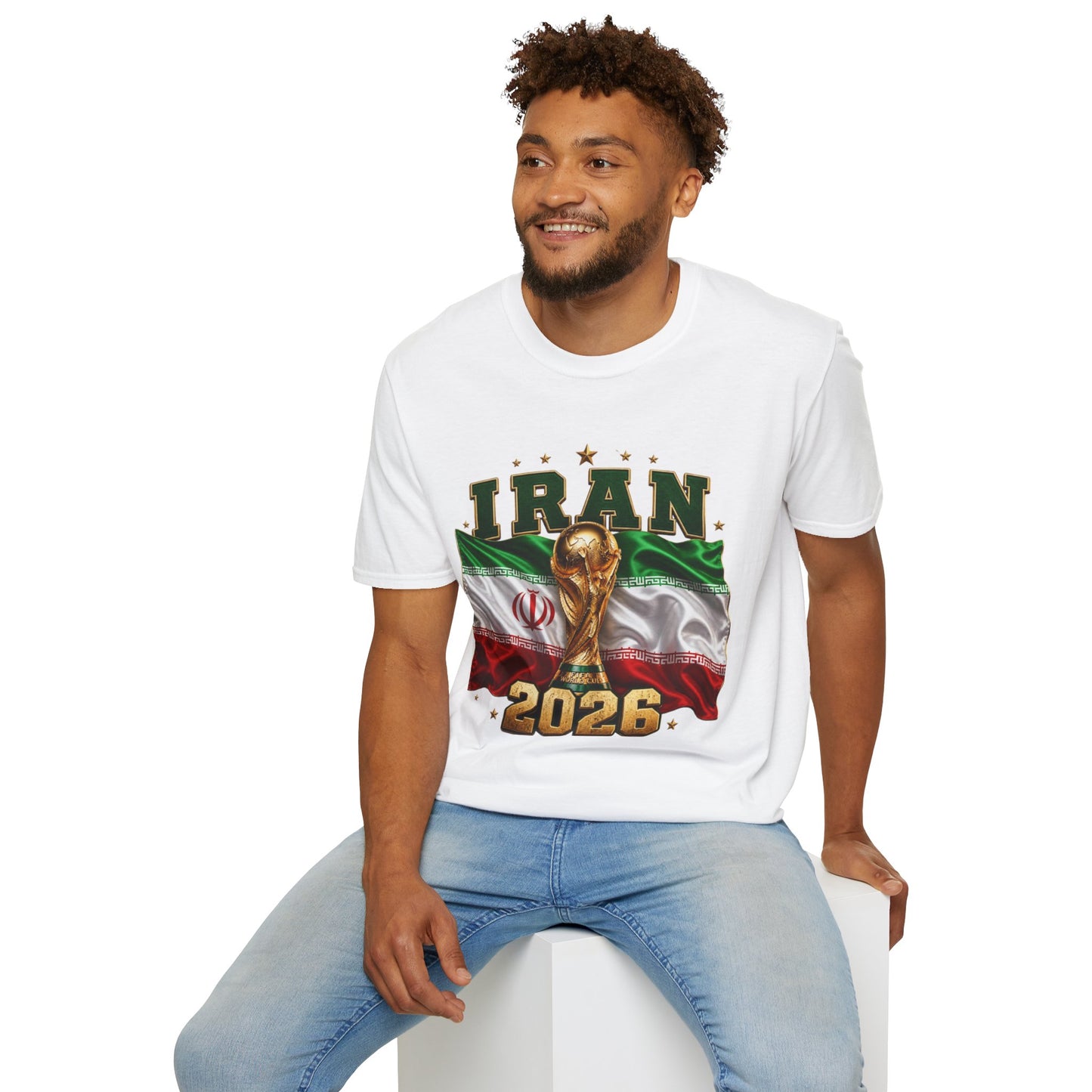 Iran 2026 World Cup T-Shirt — Flag, Trophy & Year Football Fan Tee