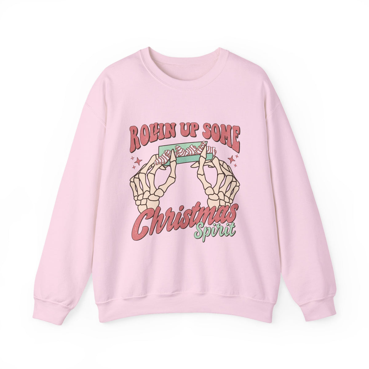 Christmas Spirit Sweatshirt — "Rollin Up Some Christmas Spirit" Holiday Crewneck