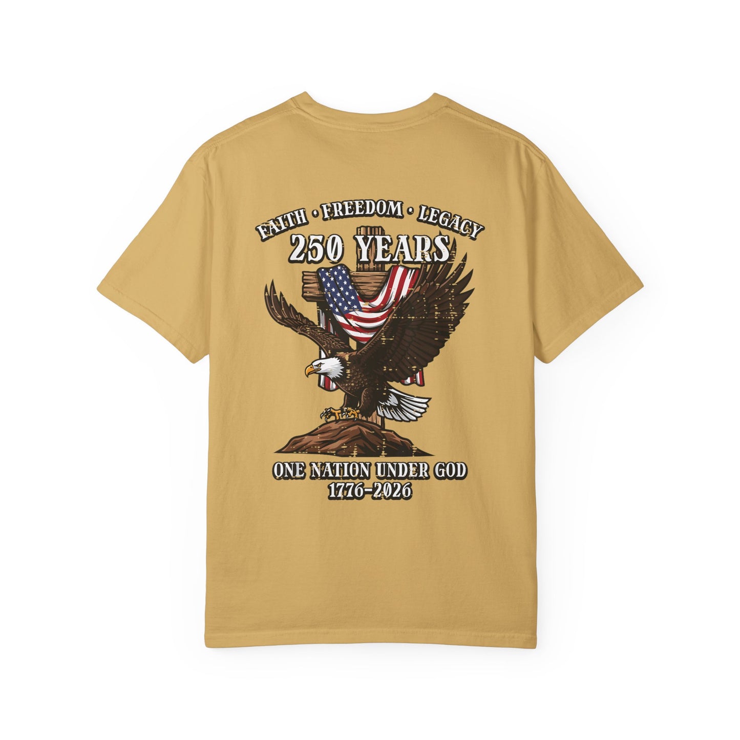 Patriotic Eagle T-Shirt — "250 Years" One Nation Under God (1776–2026)