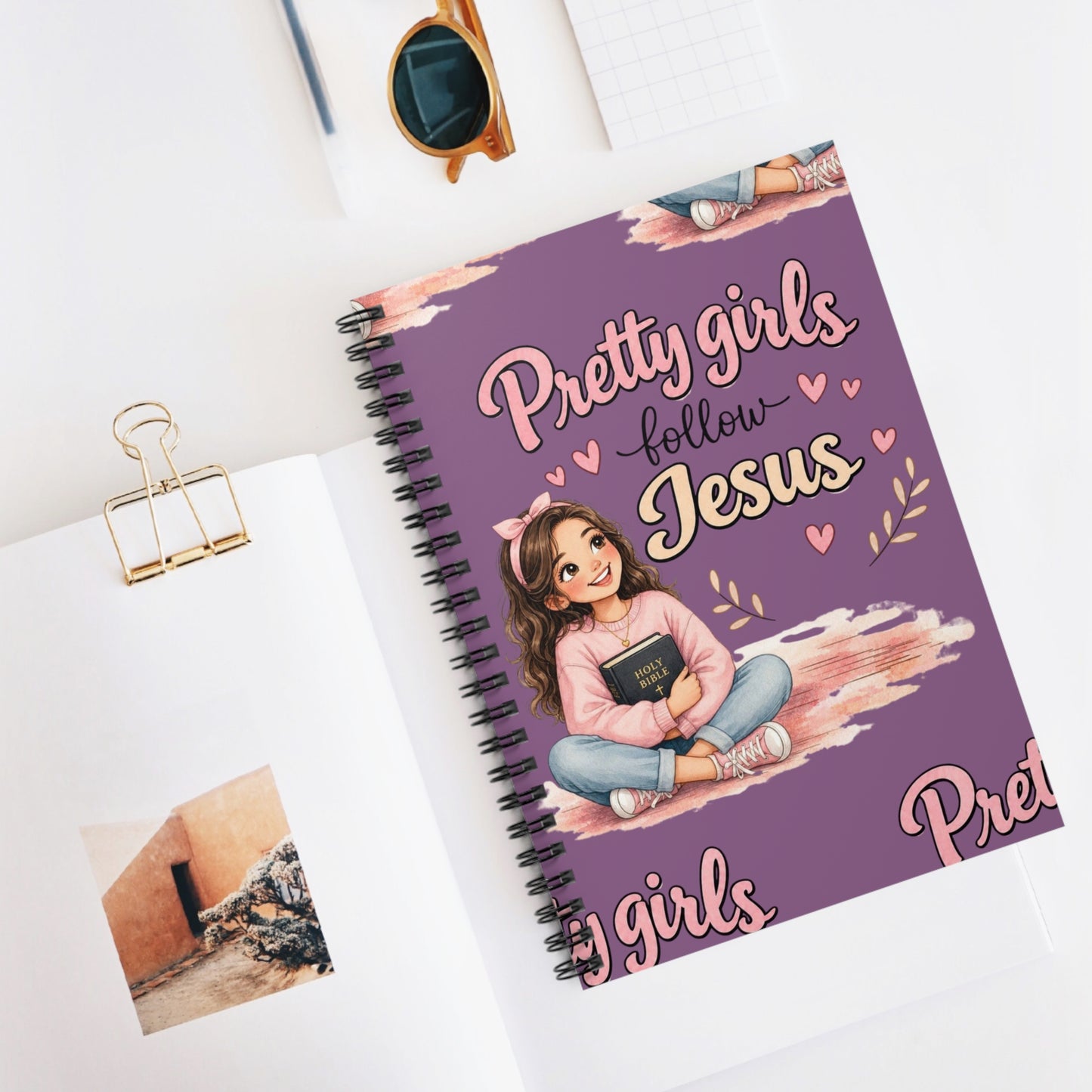 Faithful Girls Spiral Notebook — "Pretty Girls Follow Jesus" Ruled Journal