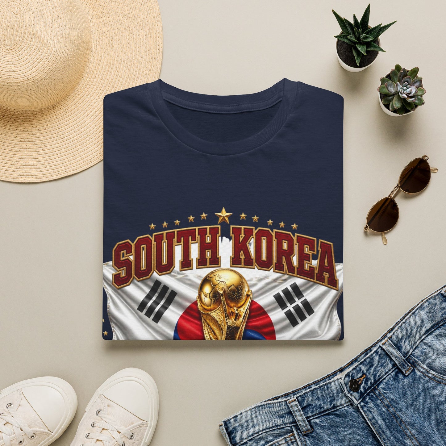 South Korea 2026 World Cup T-Shirt – Korean Flag & Trophy Soccer Tee