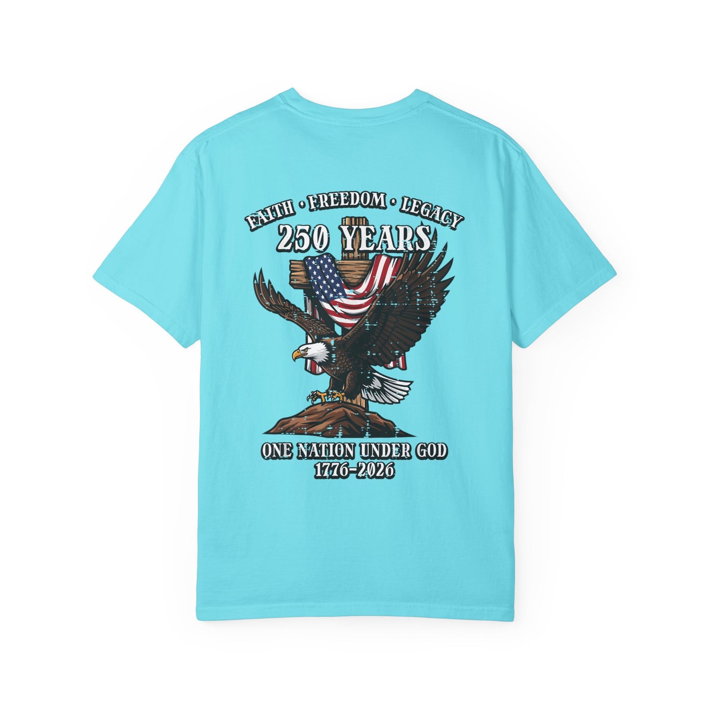 Patriotic Eagle T-Shirt — "250 Years" One Nation Under God (1776–2026)