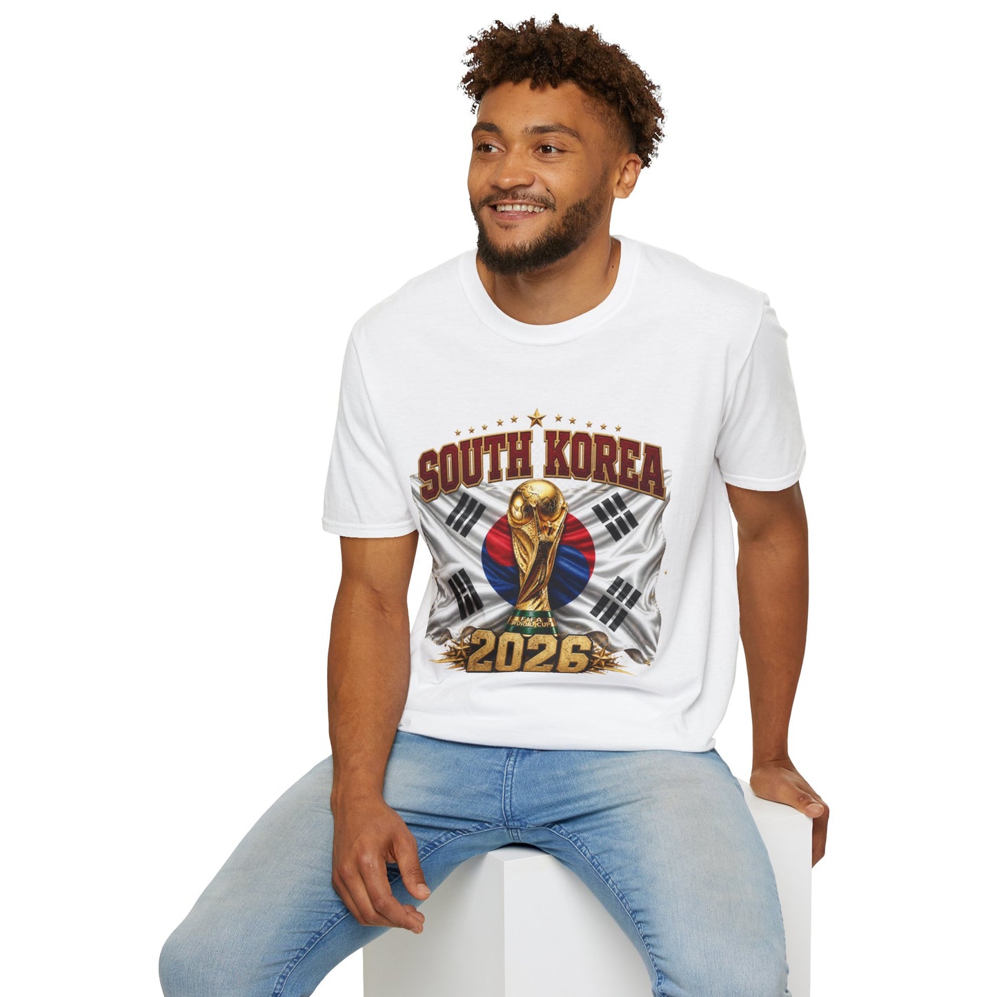 South Korea 2026 World Cup T-Shirt – Korean Flag & Trophy Soccer Tee