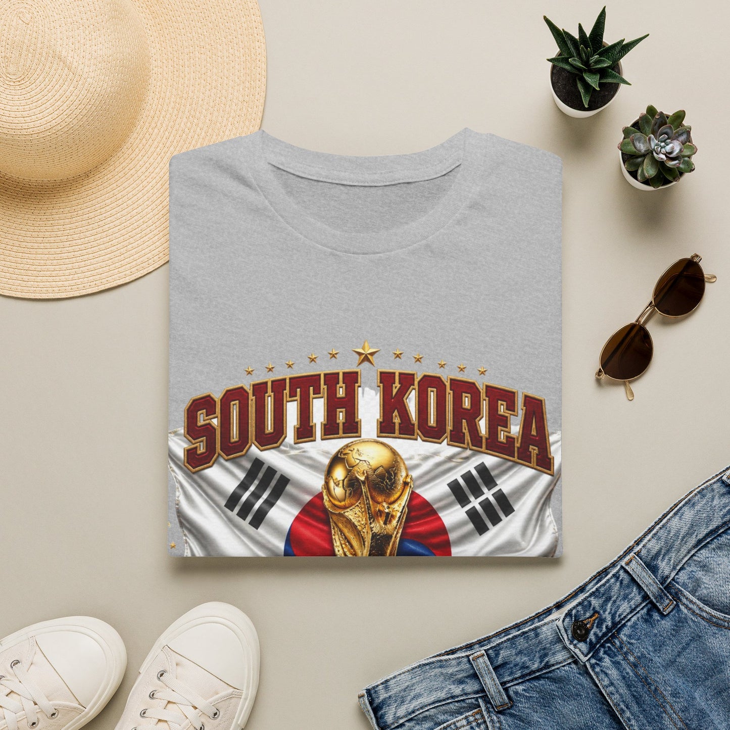 South Korea 2026 World Cup T-Shirt – Korean Flag & Trophy Soccer Tee