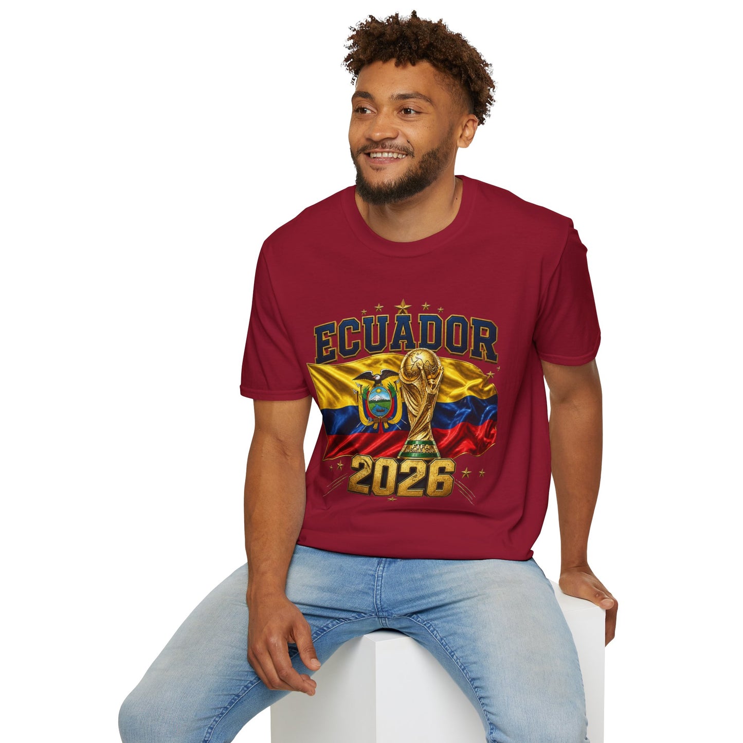 Ecuador 2026 World Cup T-Shirt — Ecuador Flag & Trophy Soccer Fan Tee