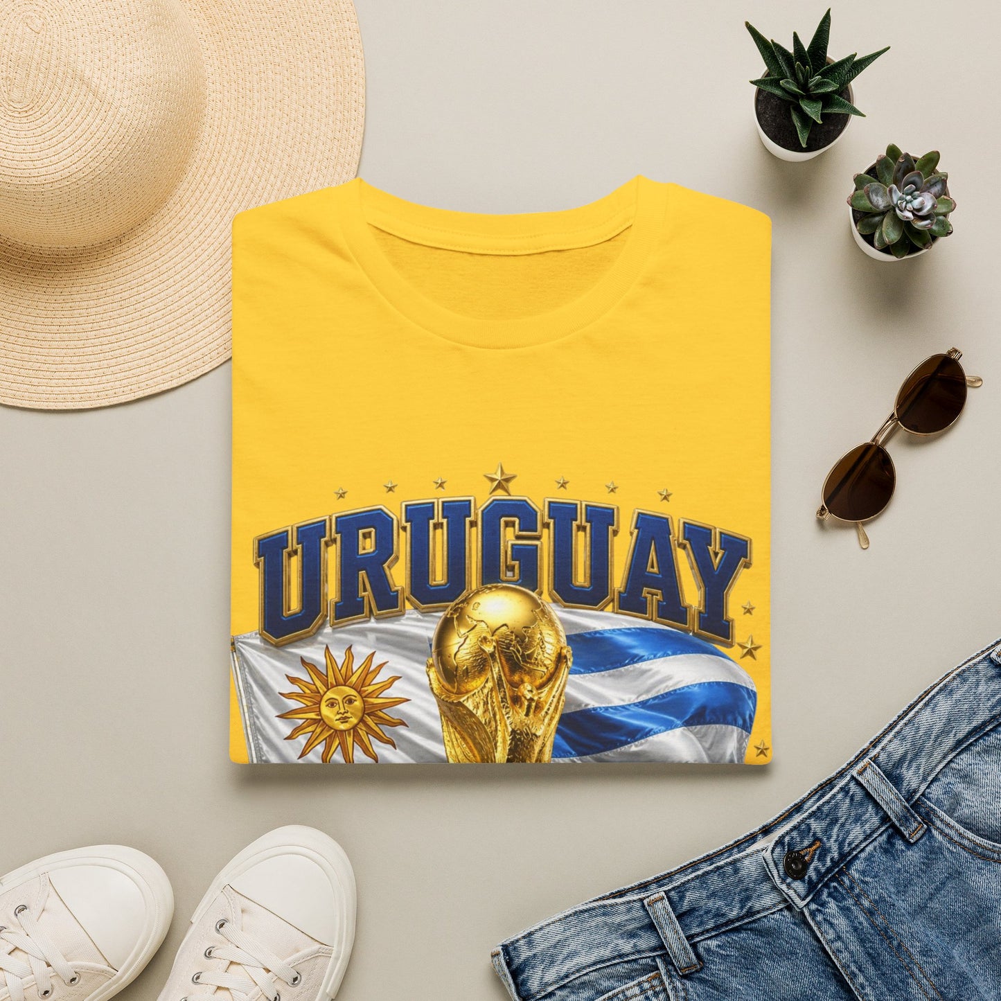 Uruguay World Cup 2026 T-Shirt — National Flag & Trophy Soccer Tee