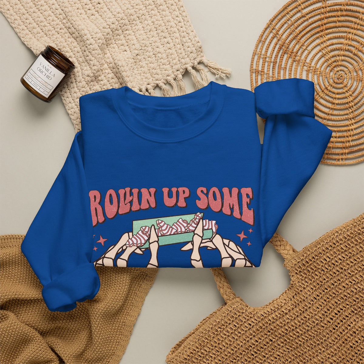 Christmas Spirit Sweatshirt — "Rollin Up Some Christmas Spirit" Holiday Crewneck
