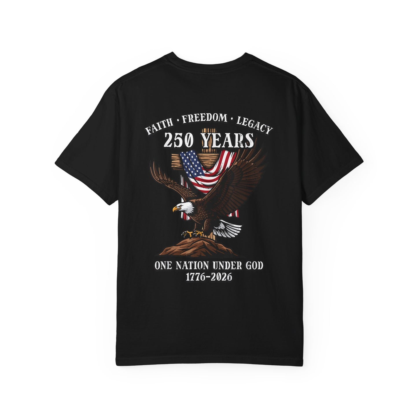 Patriotic Eagle T-Shirt — "250 Years" One Nation Under God (1776–2026)