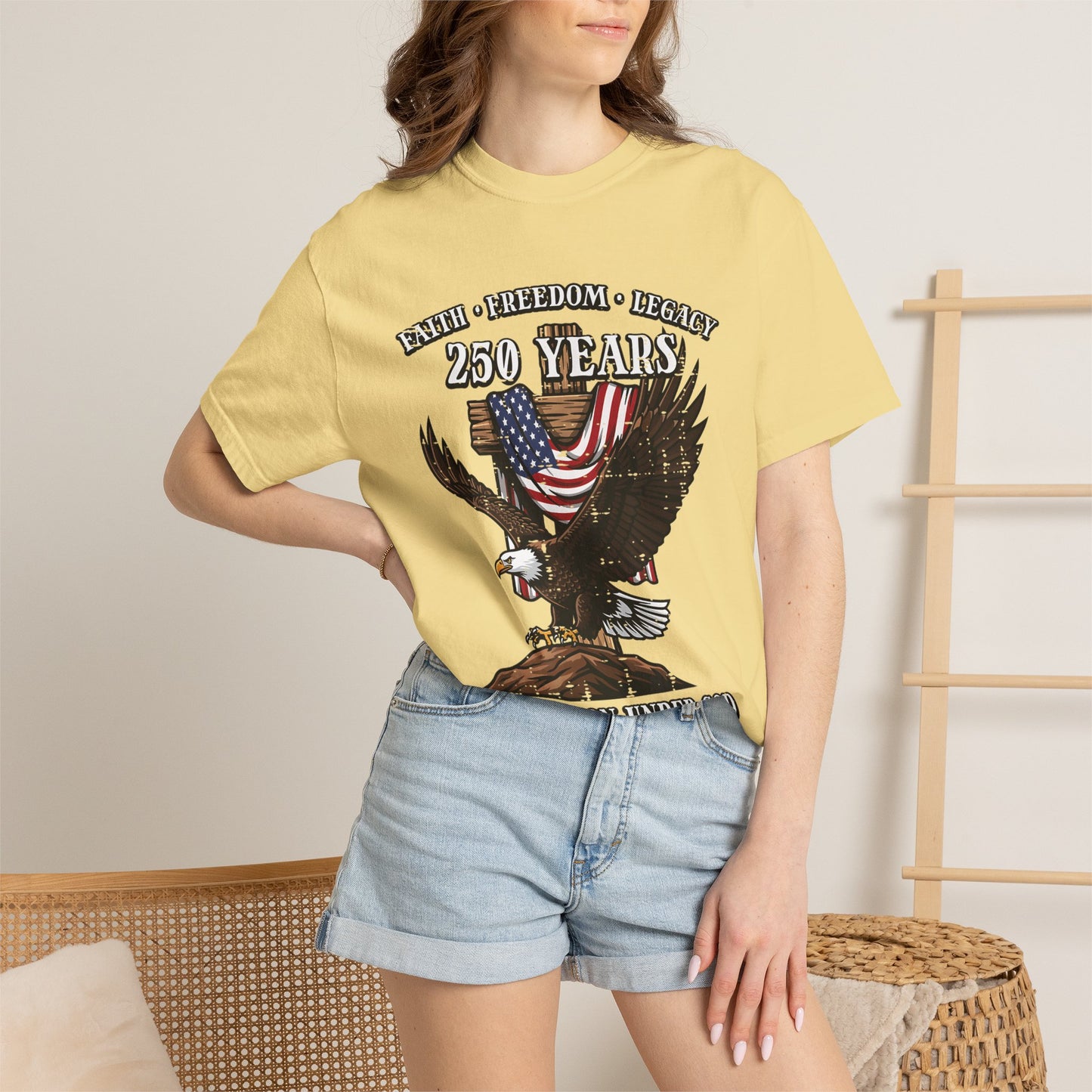 Patriotic Eagle T-Shirt — "250 Years" One Nation Under God (1776–2026)