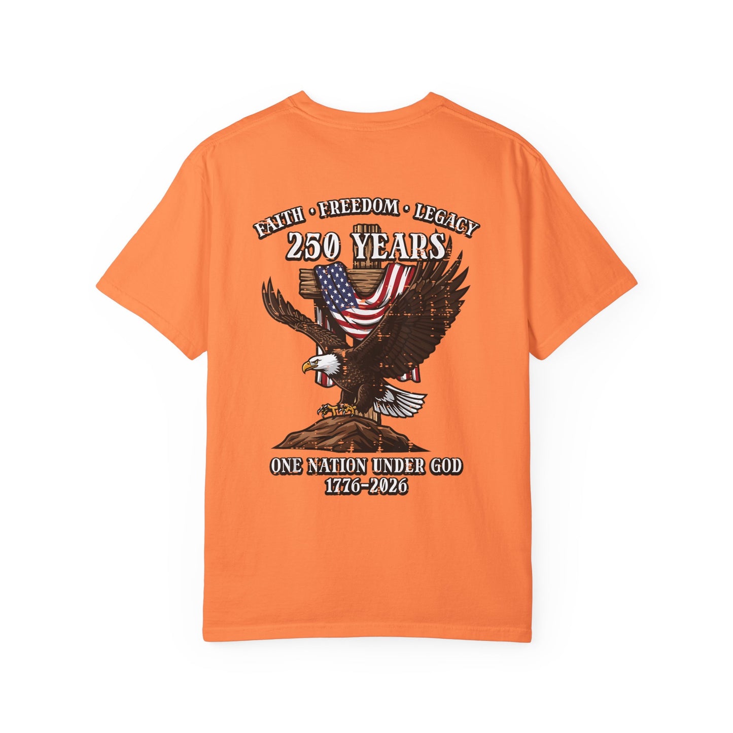 Patriotic Eagle T-Shirt — "250 Years" One Nation Under God (1776–2026)