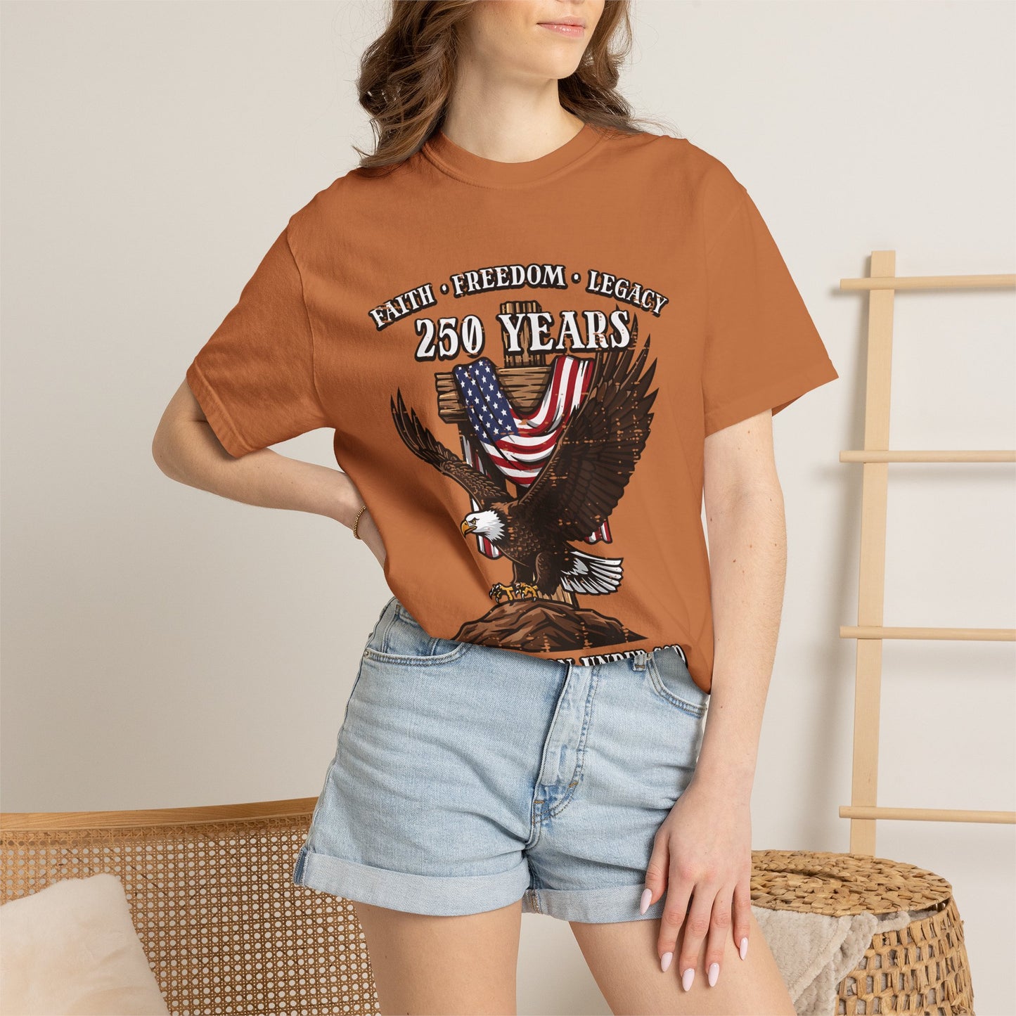 Patriotic Eagle T-Shirt — "250 Years" One Nation Under God (1776–2026)