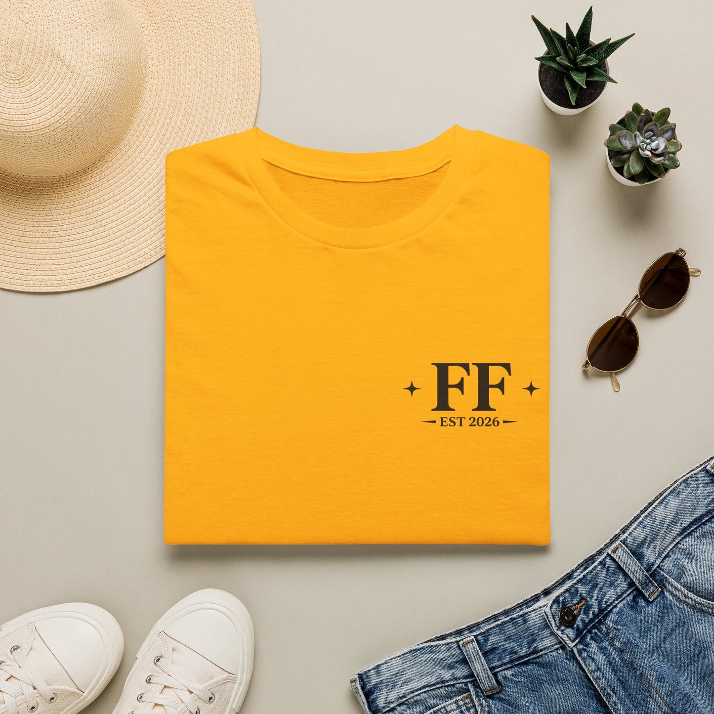 4ht of July FF Est. 2026 Minimal Logo T‑Shirt