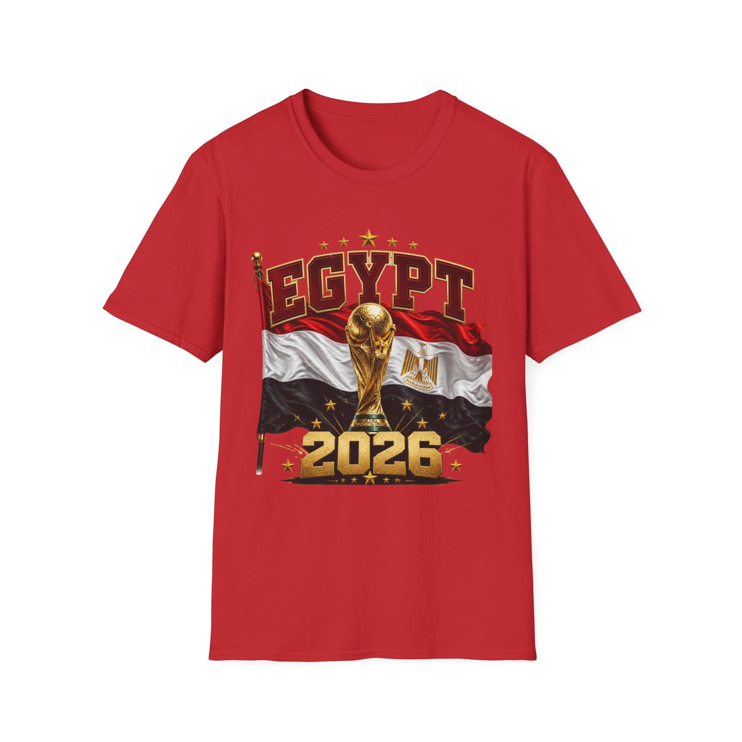 Egypt 2026 Soccer World Cup T-Shirt — Egyptian Flag & Trophy Football Tee