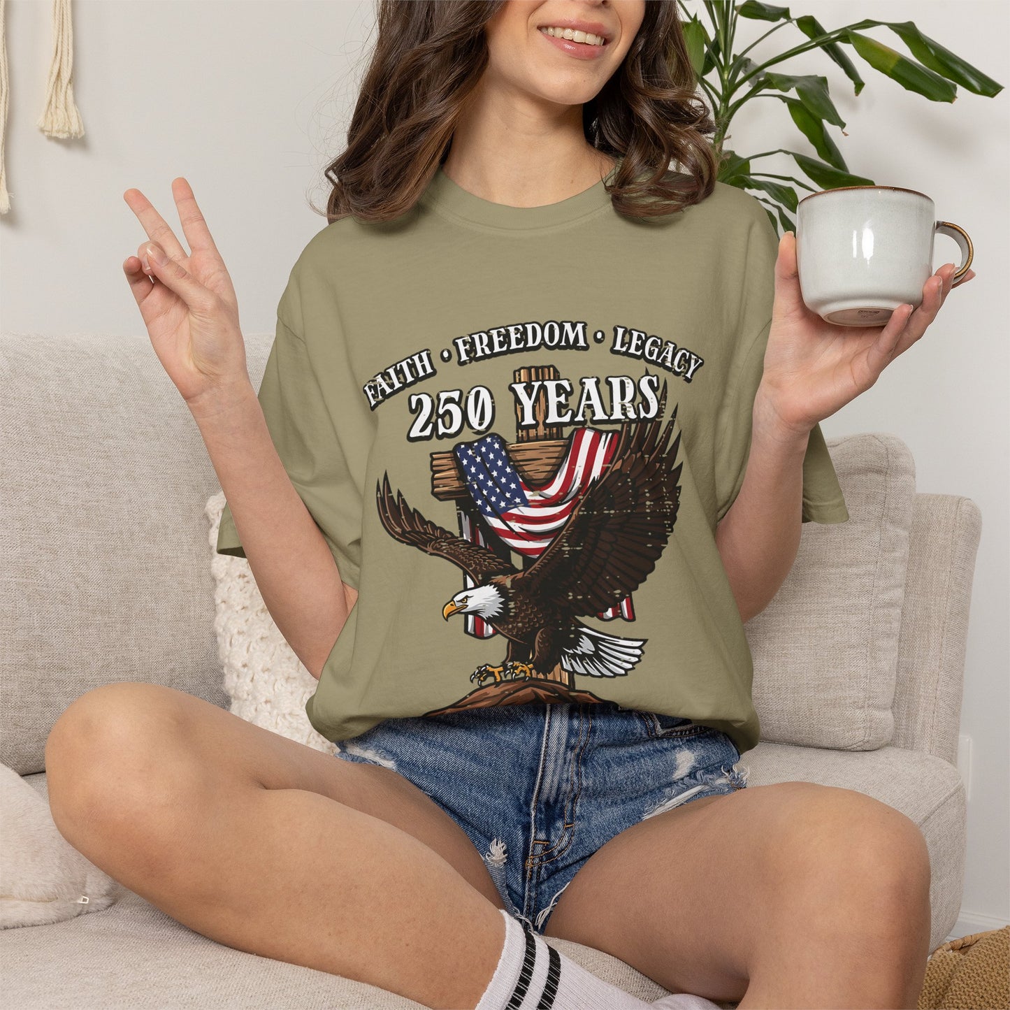 Patriotic Eagle T-Shirt — "250 Years" One Nation Under God (1776–2026)