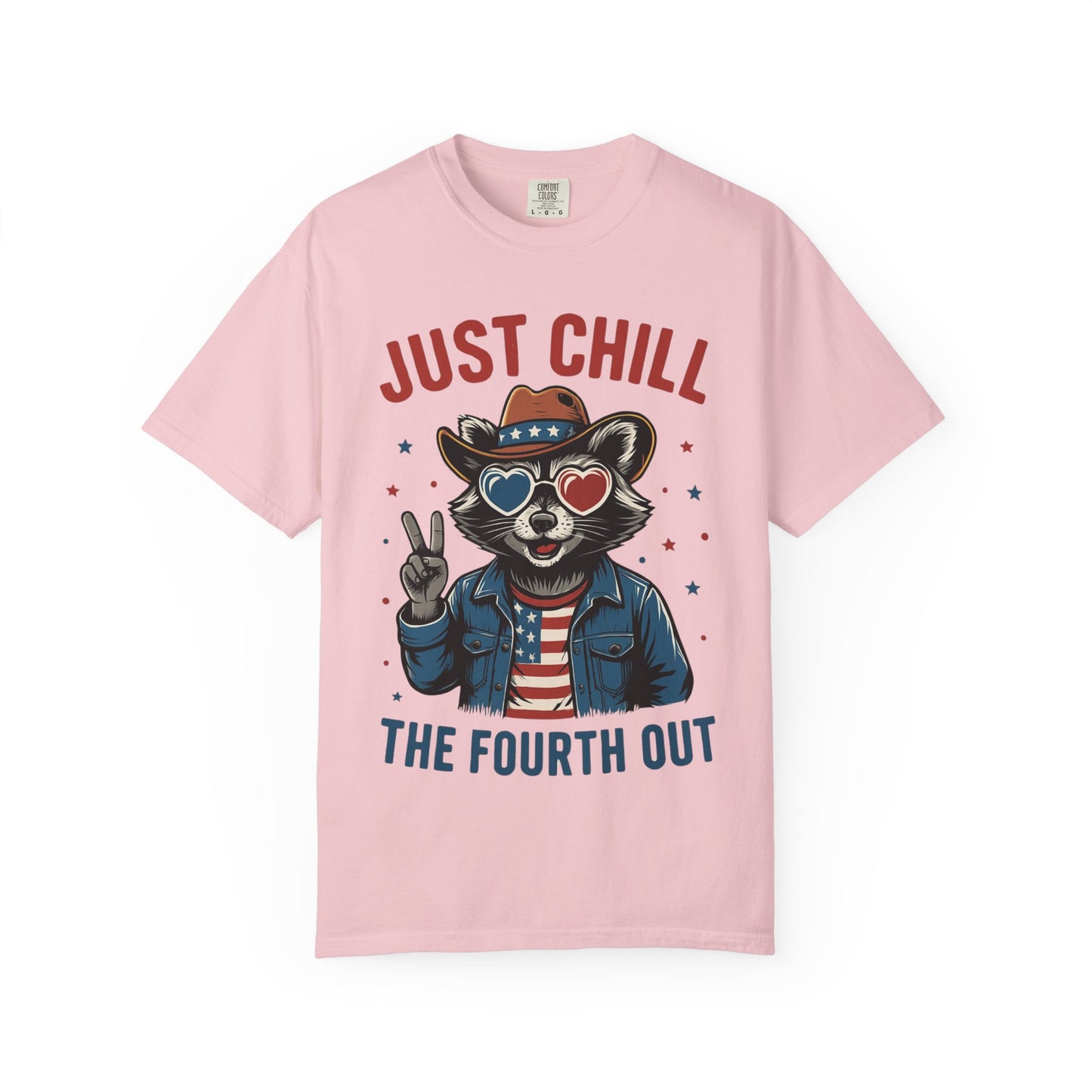 Fourth of July T-Shirt — "Just Chill The Fourth Out" Patriotic Raccoon Tee