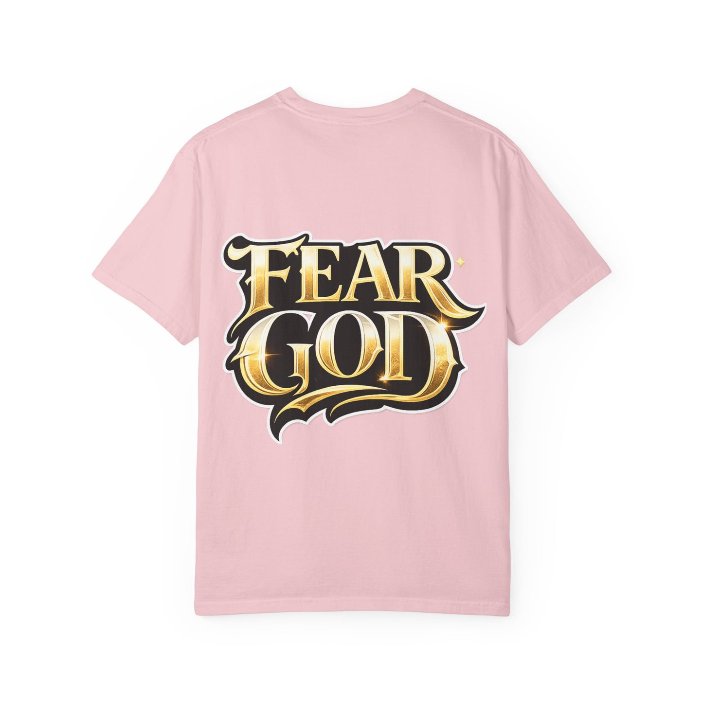 Fear God Graphic T-Shirt — Bold Gold Back Logo Christian Streetwear