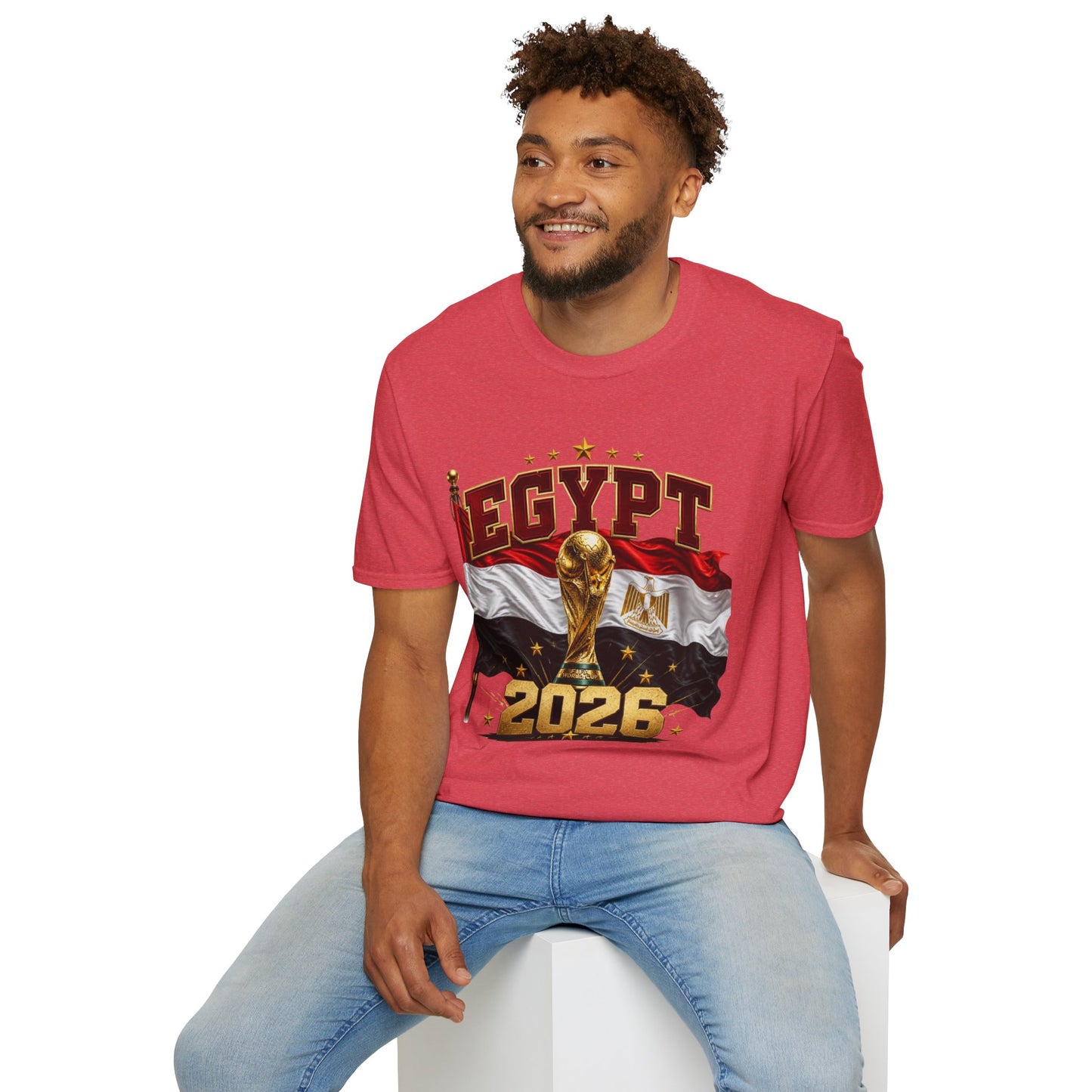 Egypt 2026 Soccer World Cup T-Shirt — Egyptian Flag & Trophy Football Tee