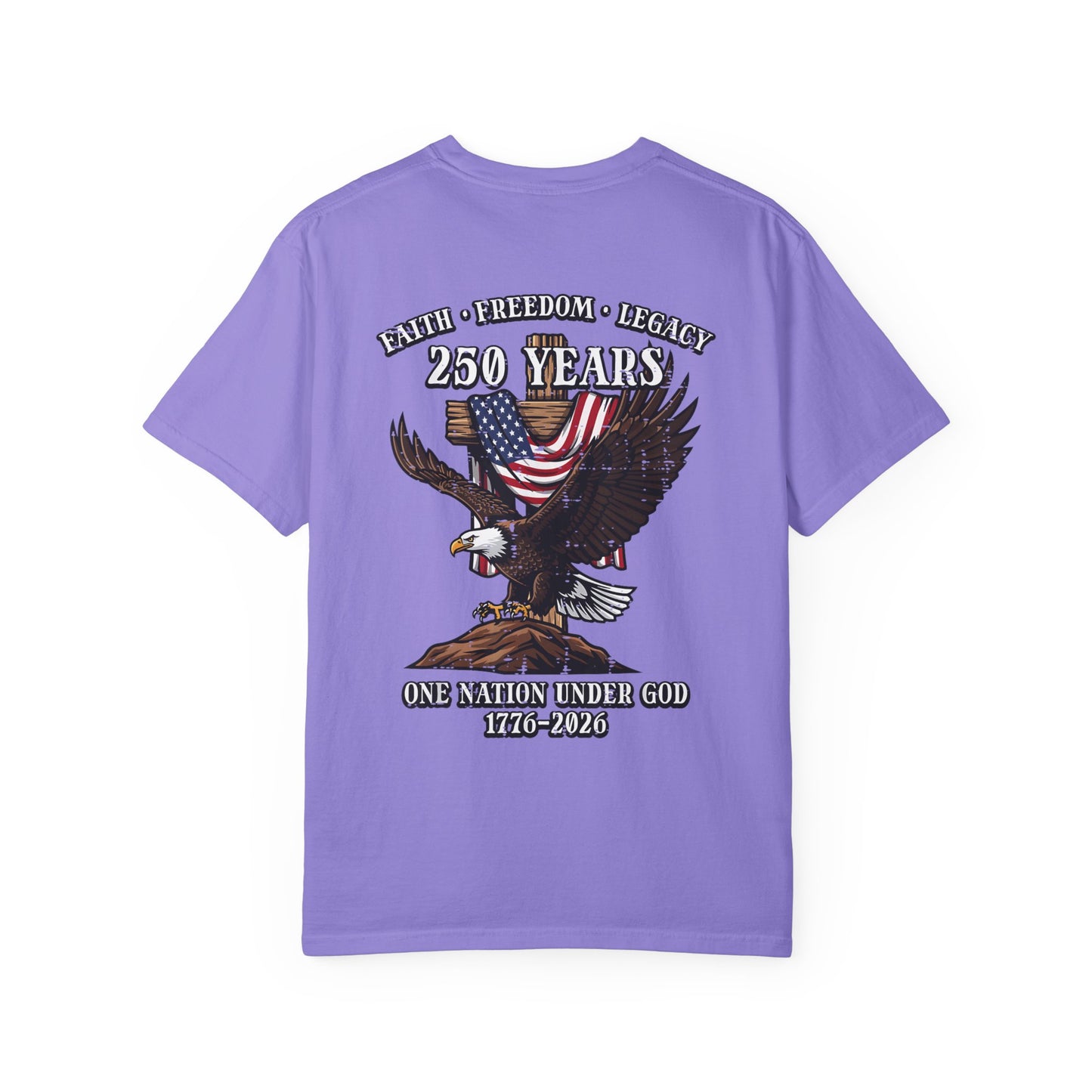 Patriotic Eagle T-Shirt — "250 Years" One Nation Under God (1776–2026)