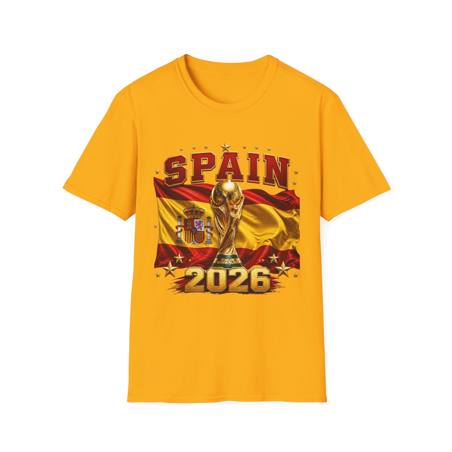 Spain 2026 World Cup Tee — Spanish Flag & Trophy Soccer Shirt