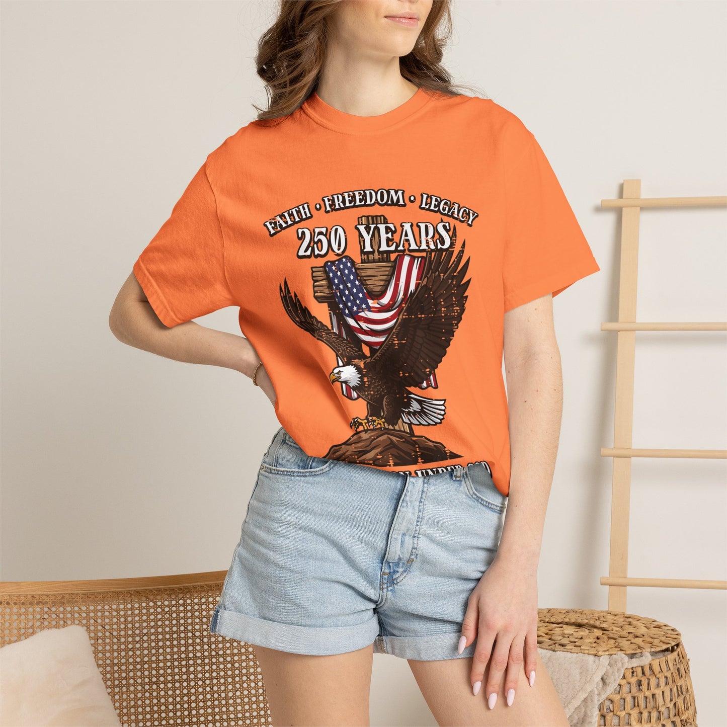 Patriotic Eagle T-Shirt — "250 Years" One Nation Under God (1776–2026)