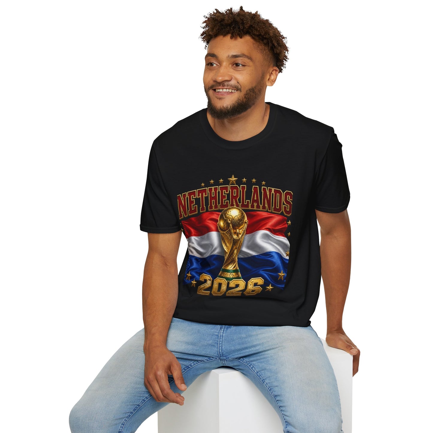 Netherlands 2026 World Cup T-Shirt — Dutch Flag & Trophy Football Tee