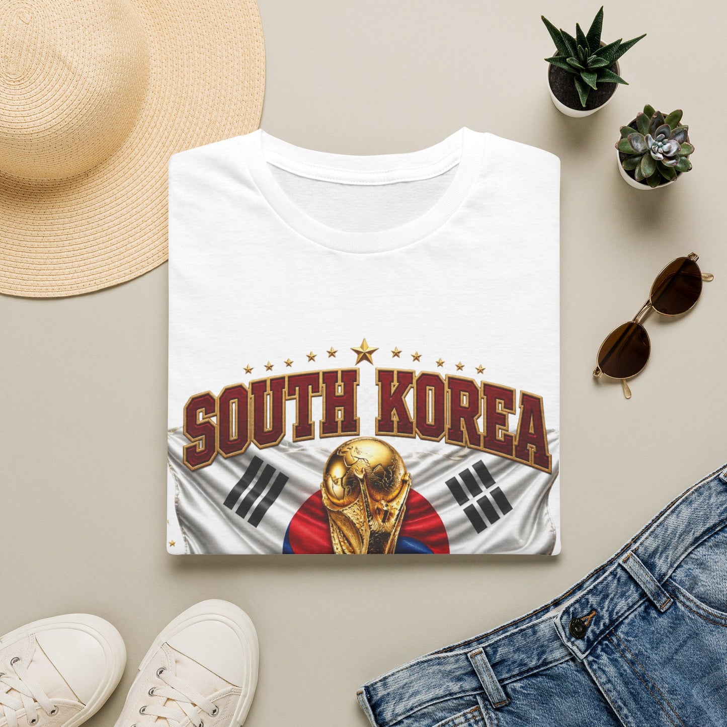 South Korea 2026 World Cup T-Shirt – Korean Flag & Trophy Soccer Tee