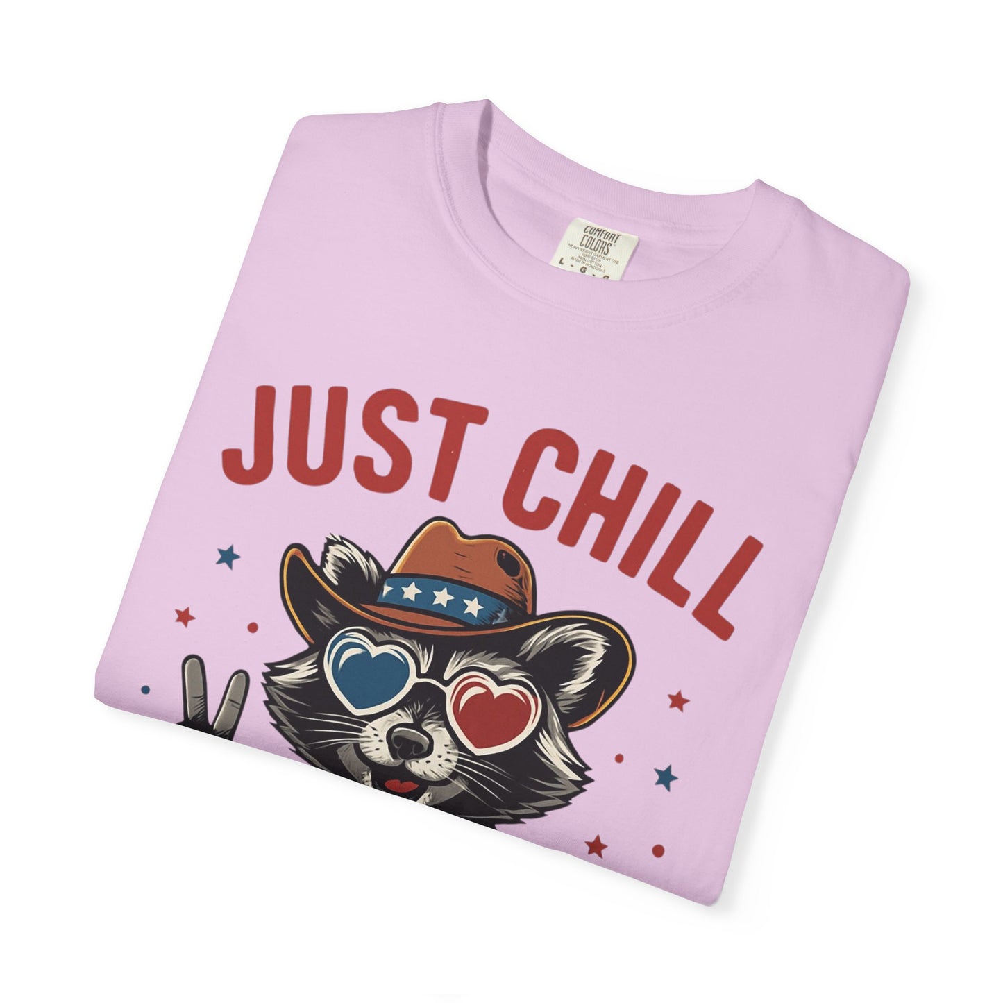 Fourth of July T-Shirt — "Just Chill The Fourth Out" Patriotic Raccoon Tee