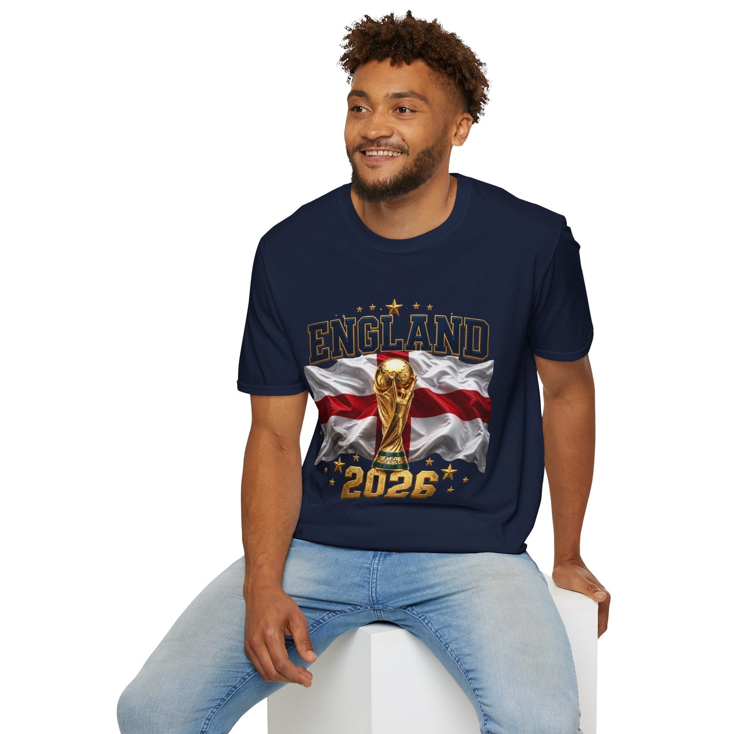 England 2026 World Cup T-Shirt — Trophy & Flag Football Fan Tee