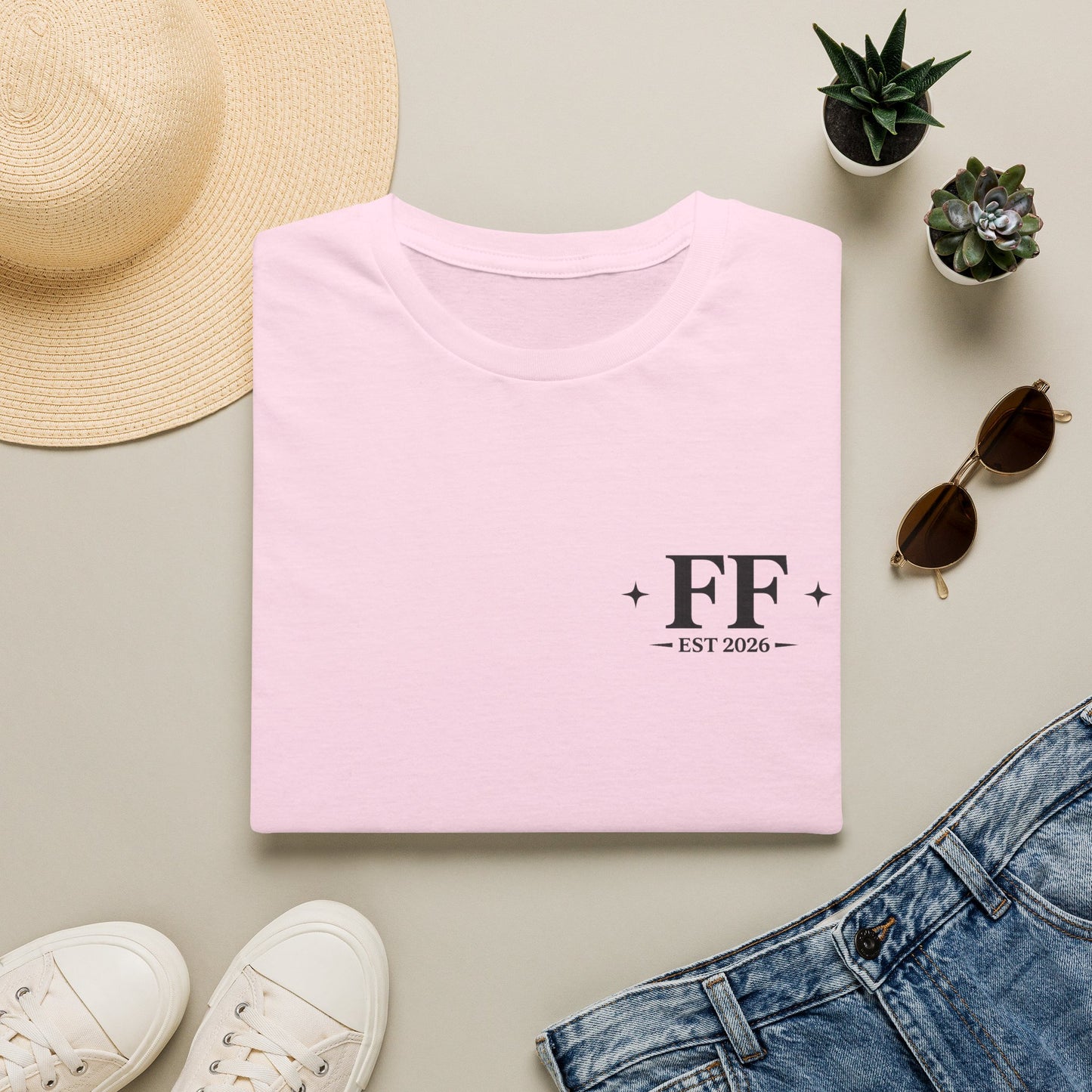 FF Est. 2026 Minimal Logo T-Shirt — Monogram Casual Tee