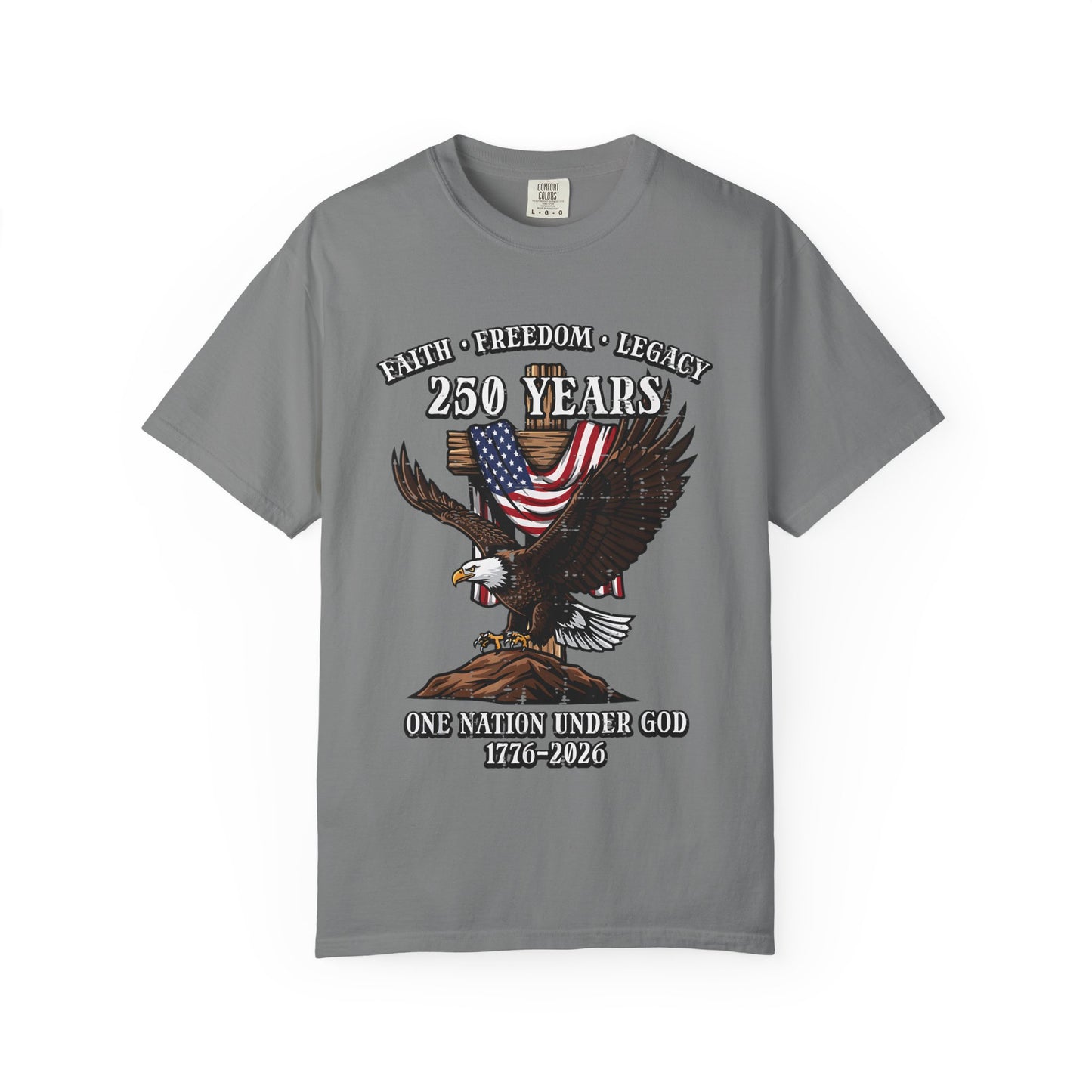 Patriotic Eagle T-Shirt — "250 Years" One Nation Under God (1776–2026)