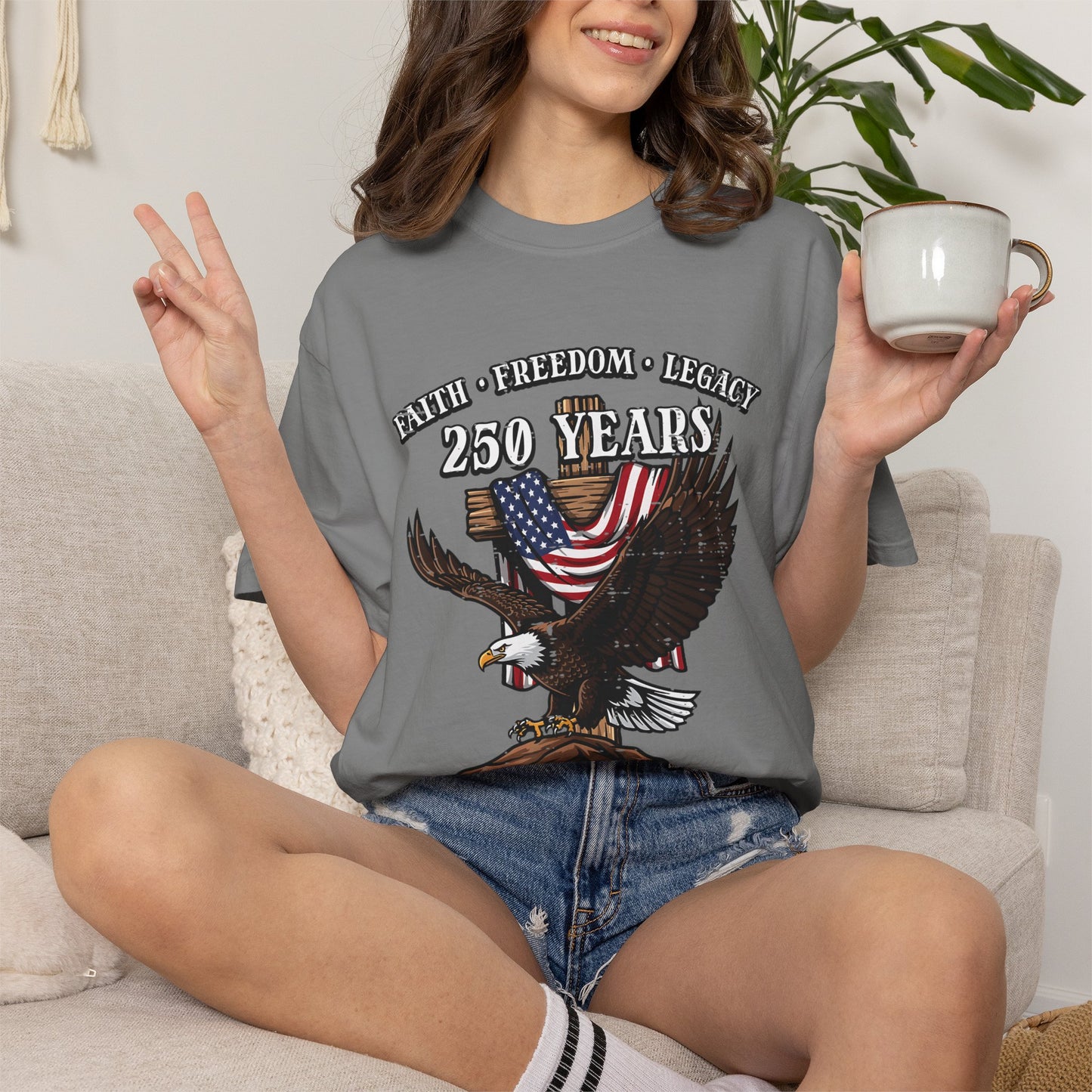 Patriotic Eagle T-Shirt — "250 Years" One Nation Under God (1776–2026)