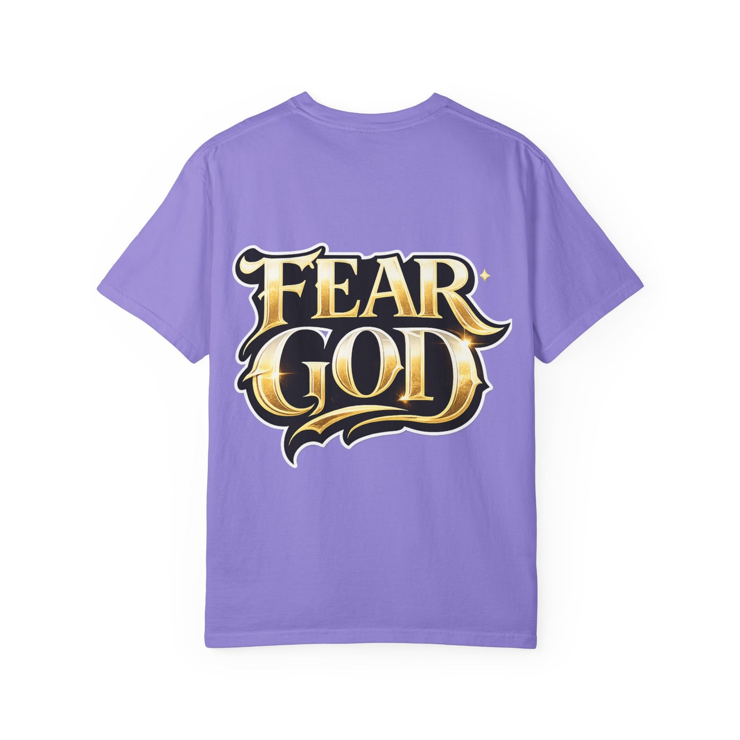 Fear God Graphic T-Shirt — Bold Gold Back Logo Christian Streetwear