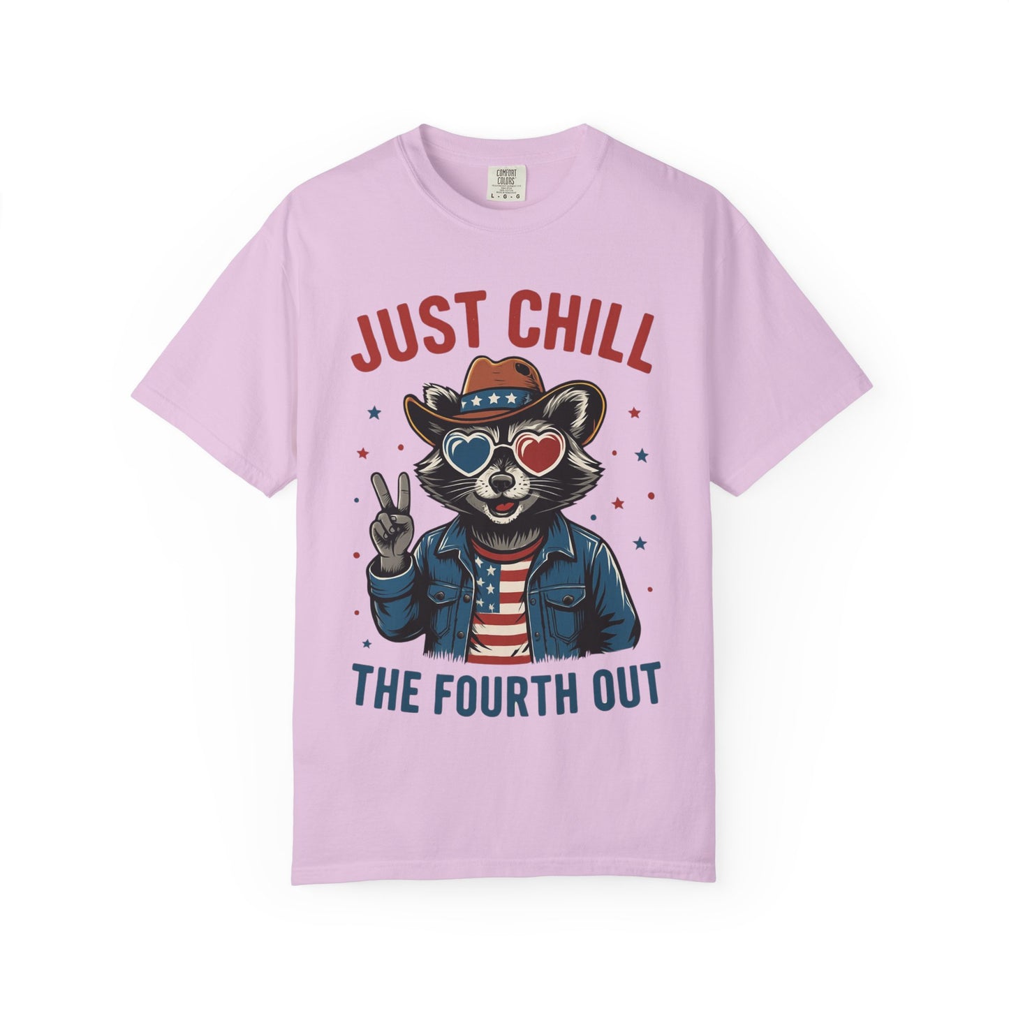 Fourth of July T-Shirt — "Just Chill The Fourth Out" Patriotic Raccoon Tee