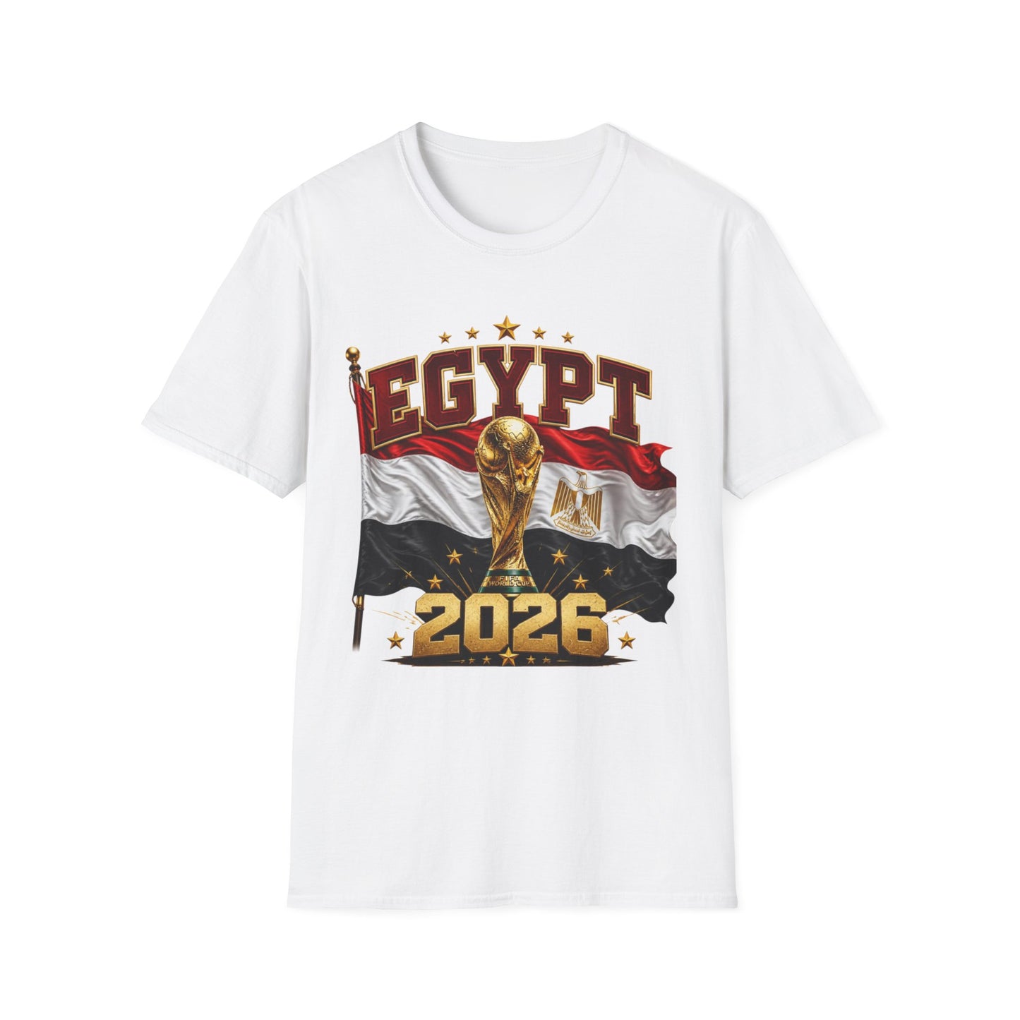 Egypt 2026 Soccer World Cup T-Shirt — Egyptian Flag & Trophy Football Tee