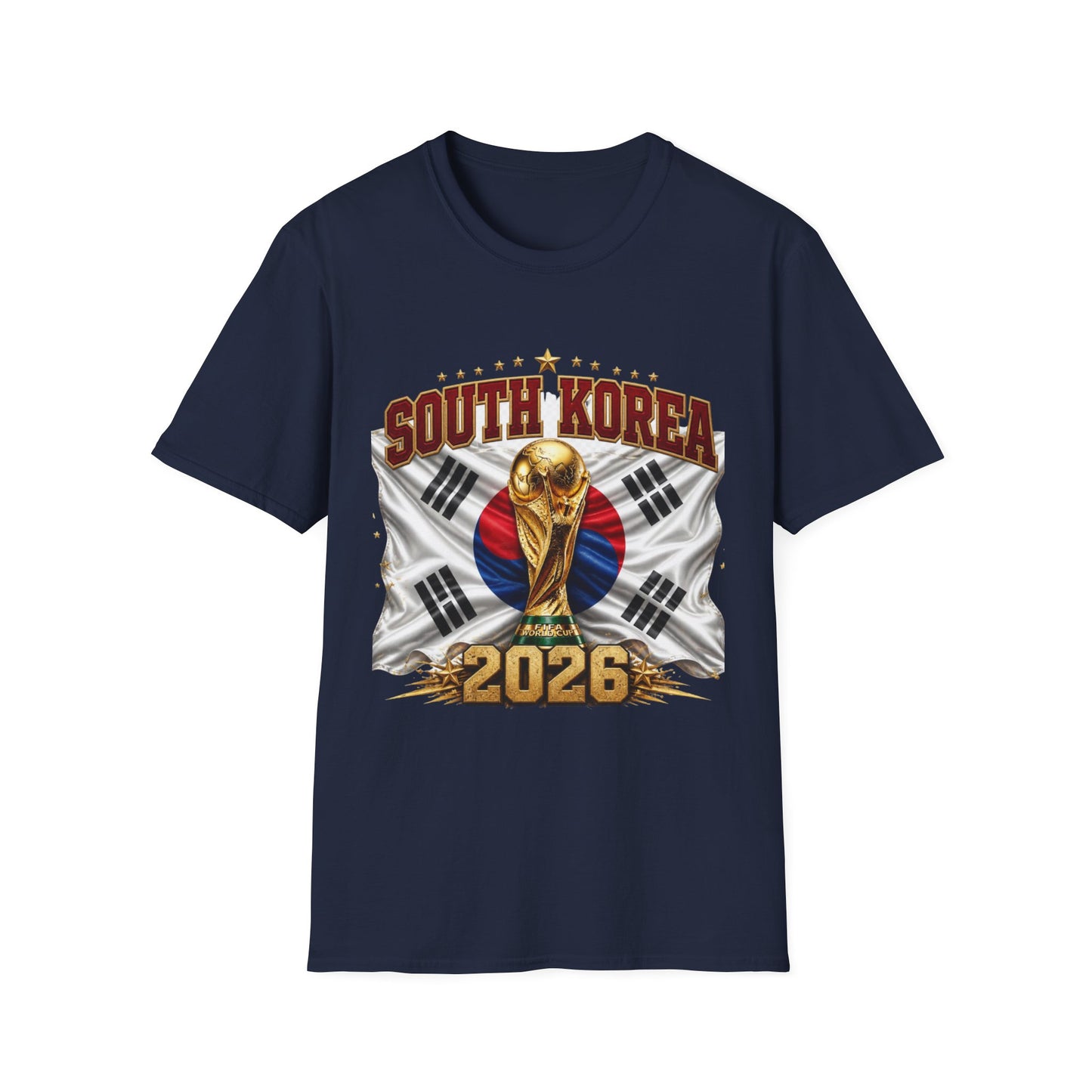 South Korea 2026 World Cup T-Shirt – Korean Flag & Trophy Soccer Tee
