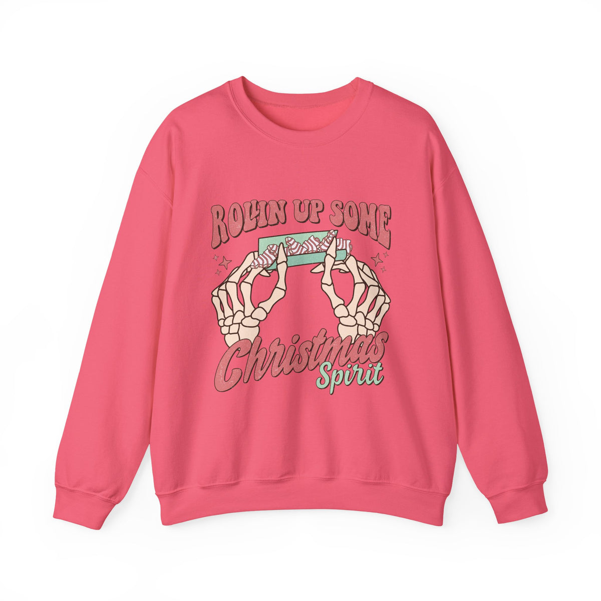 Christmas Spirit Sweatshirt — "Rollin Up Some Christmas Spirit" Holiday Crewneck