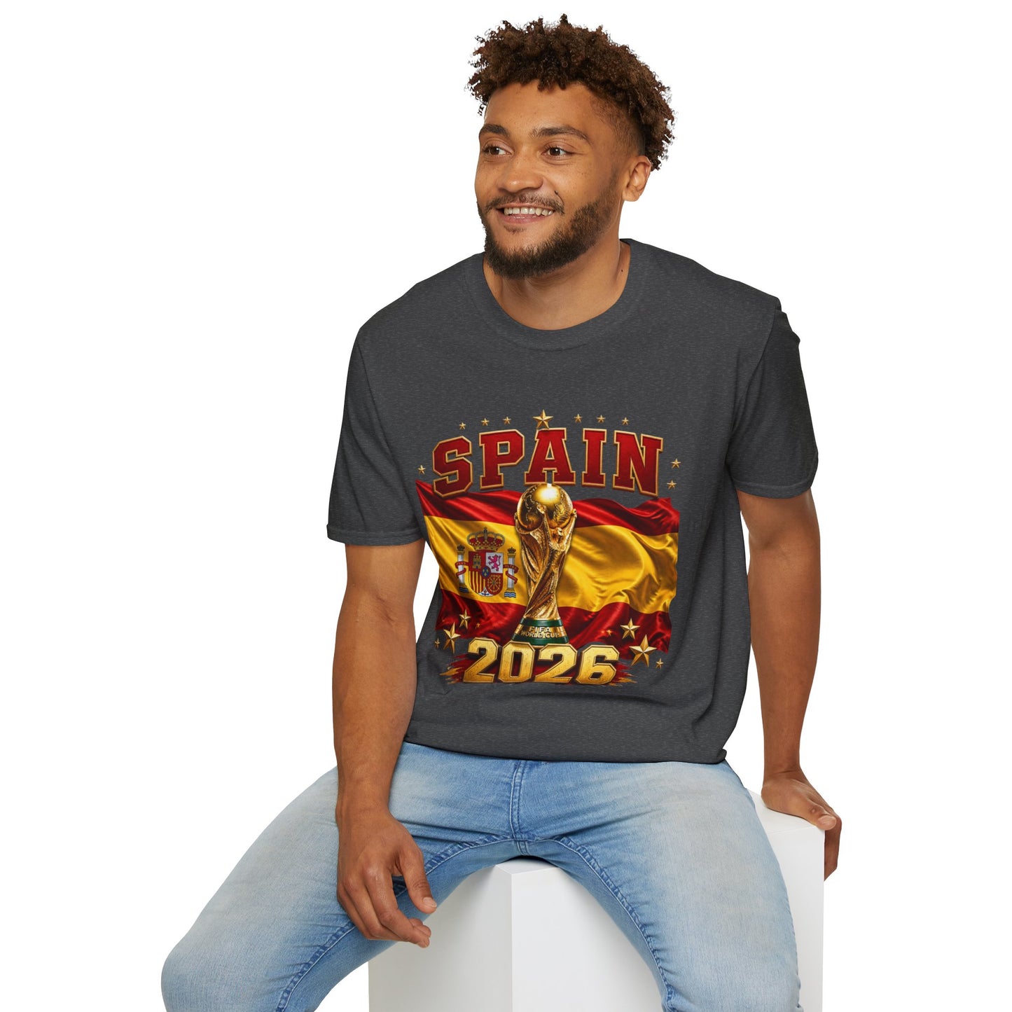 Spain 2026 World Cup Tee — Spanish Flag & Trophy Soccer Shirt