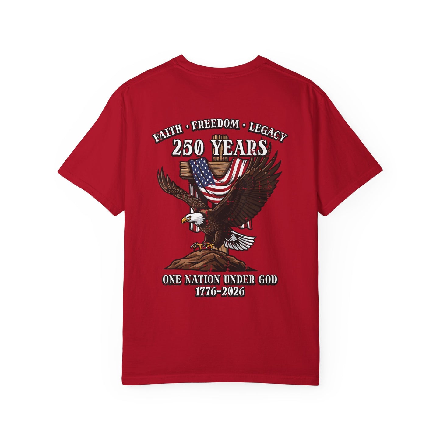 Patriotic Eagle T-Shirt — "250 Years" One Nation Under God (1776–2026)