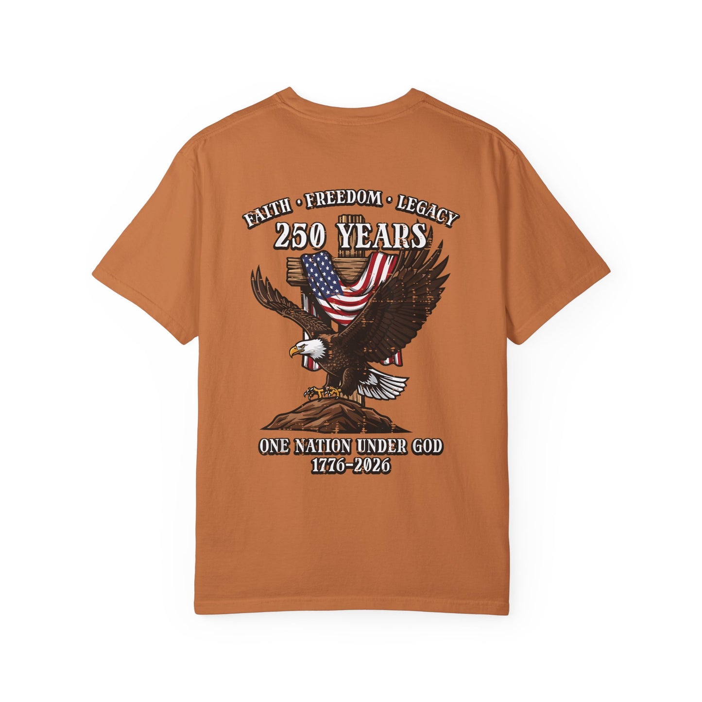 Patriotic Eagle T-Shirt — "250 Years" One Nation Under God (1776–2026)