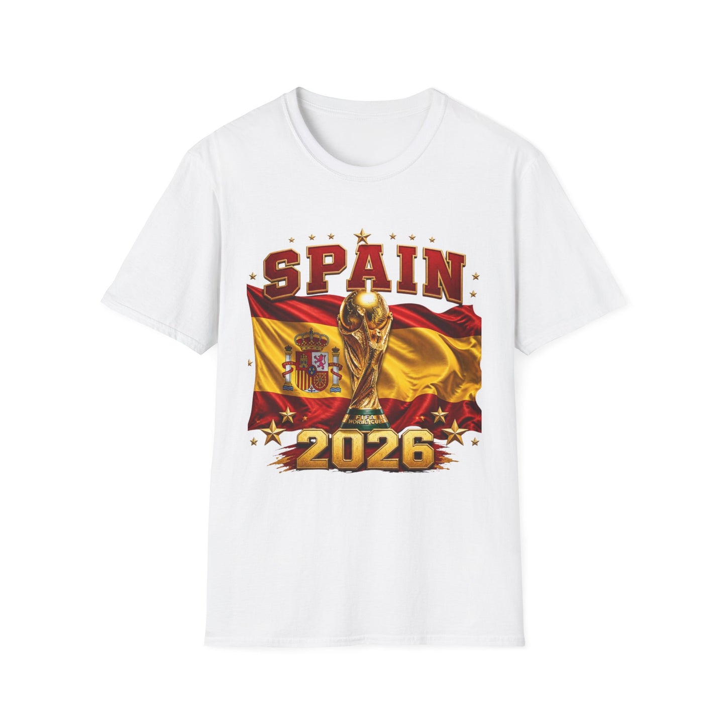 Spain 2026 World Cup Tee — Spanish Flag & Trophy Soccer Shirt