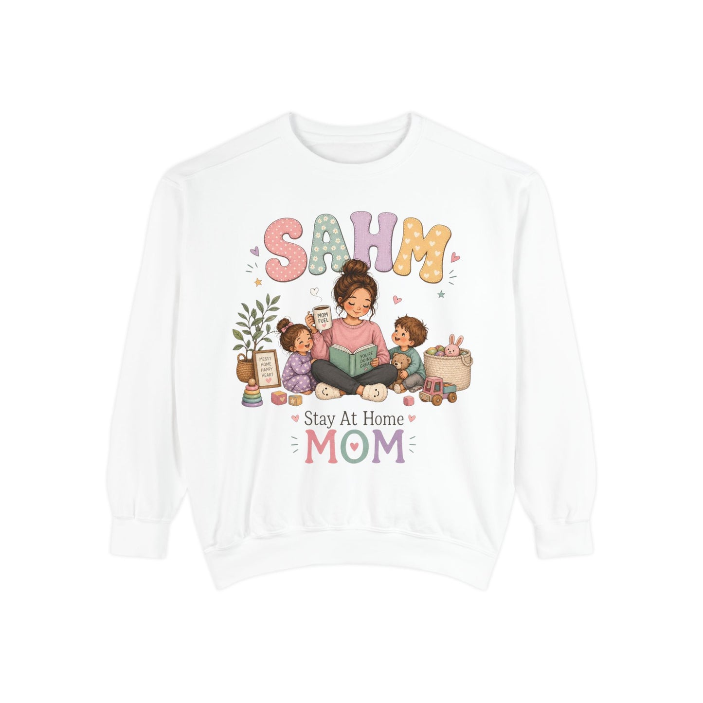 Stay At Home Mom Sweatshirt — SAHM Cozy Family Graphic Sweatshirt